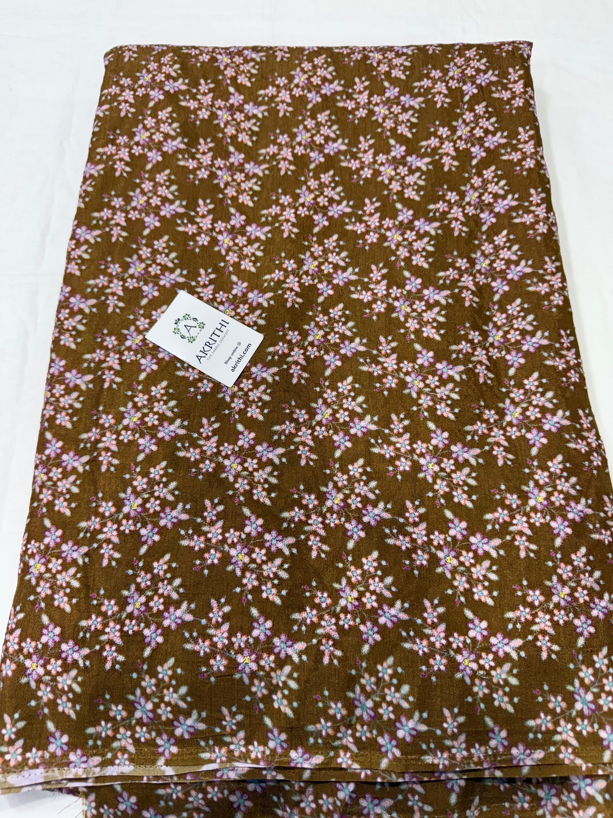 Embroidery on semi silk fabric