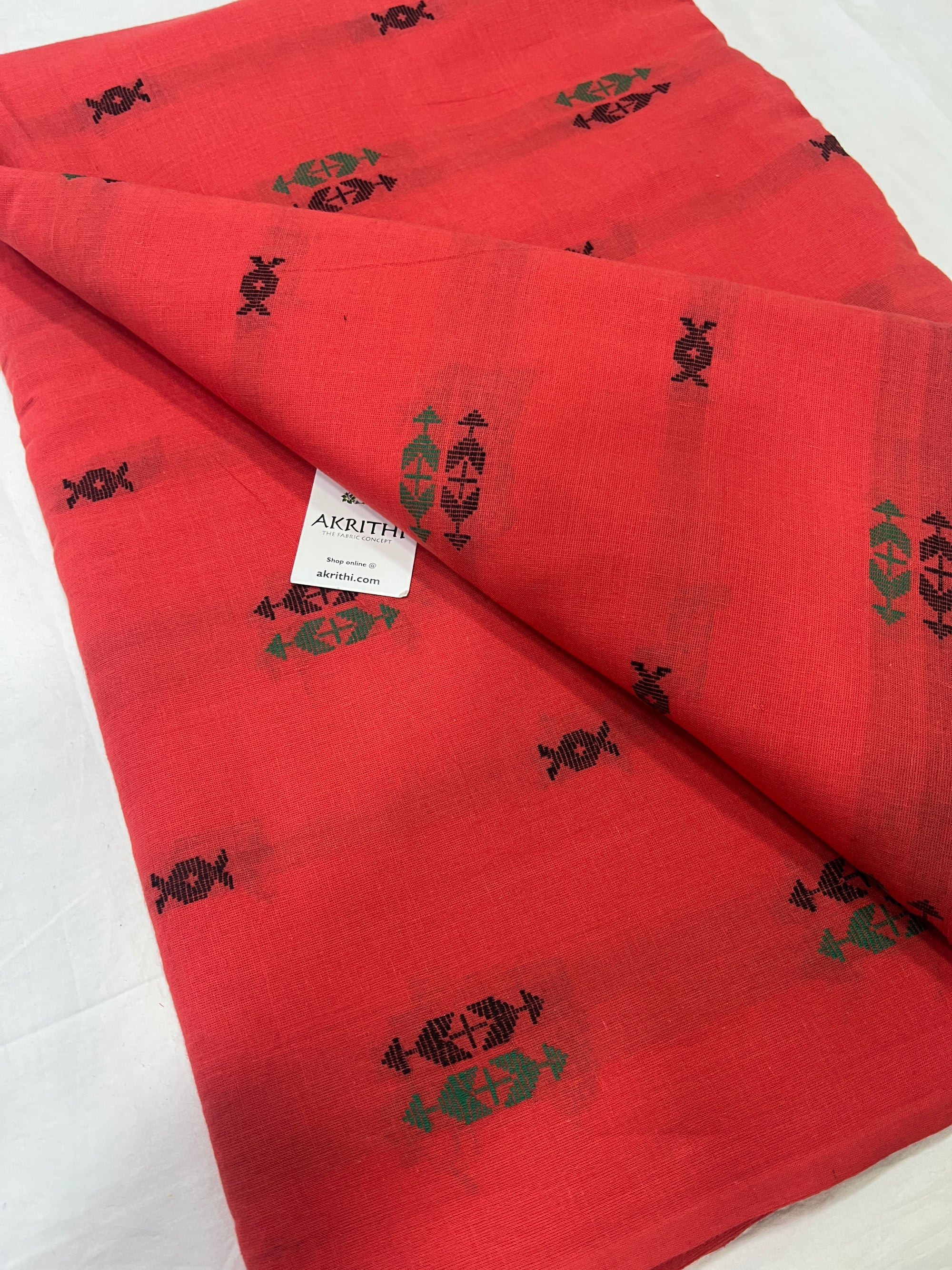 Handloom Woven pure cotton fabric