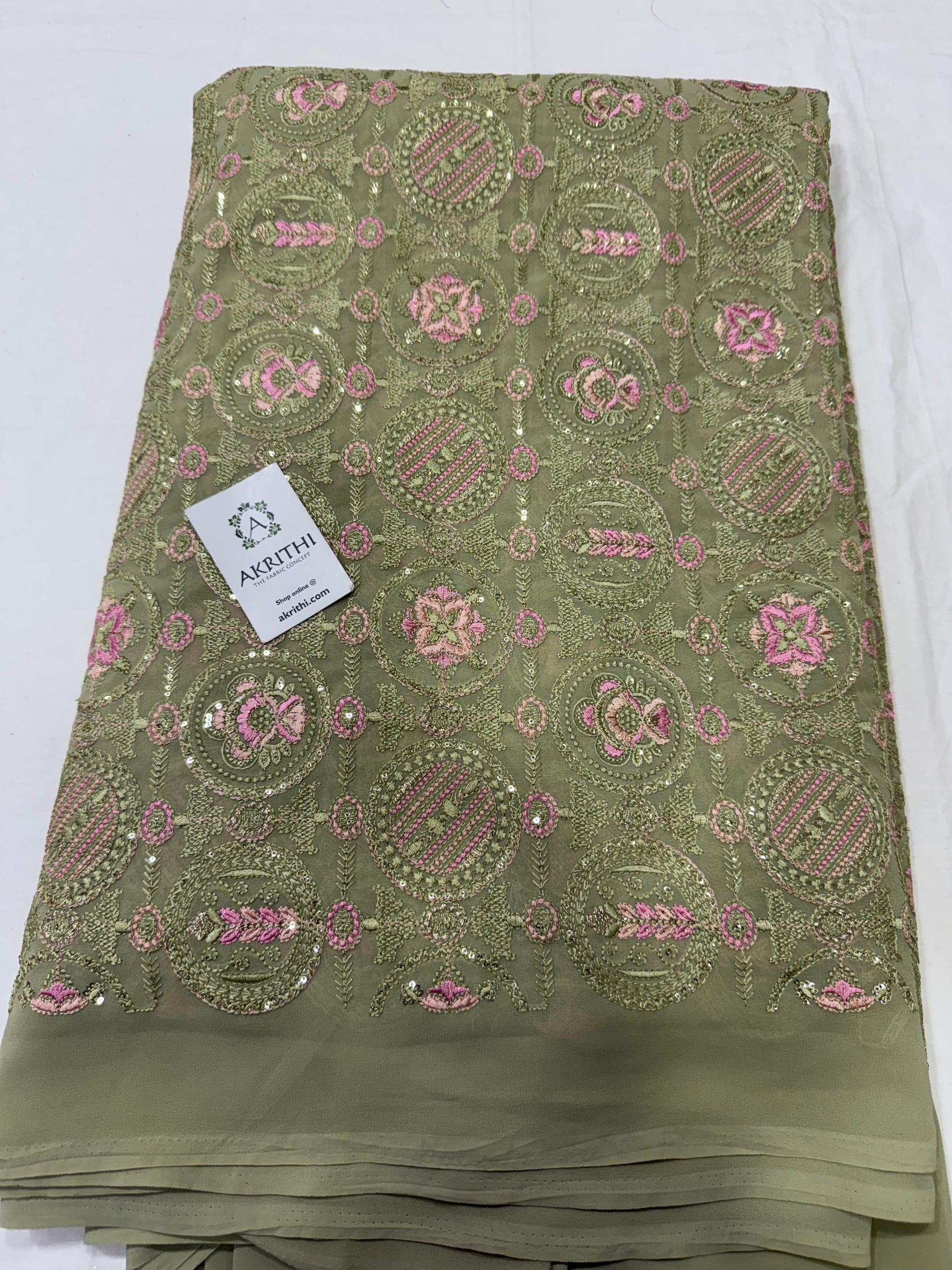 Embroidery on georgette fabric