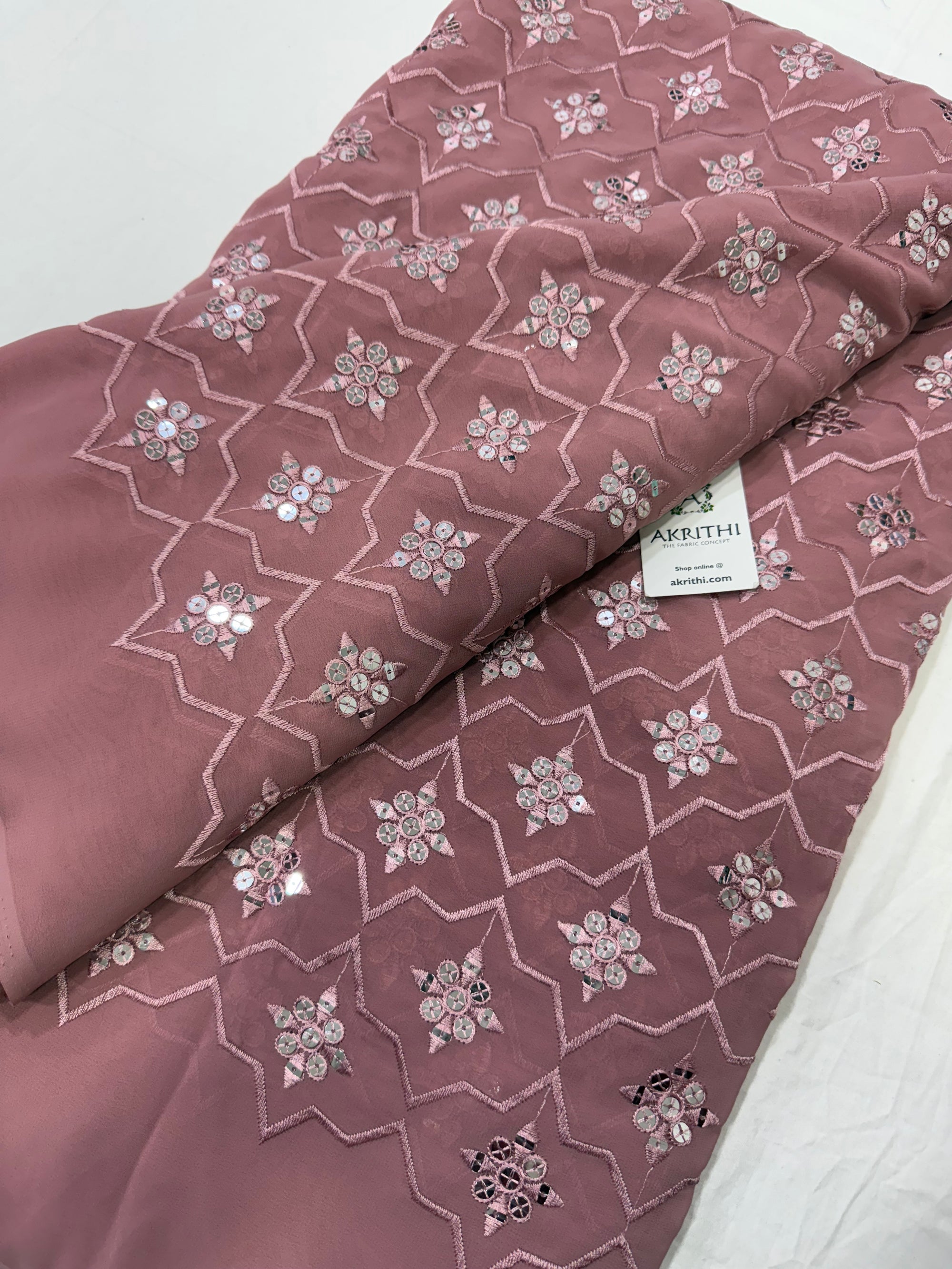 Embroidery on georgette fabric