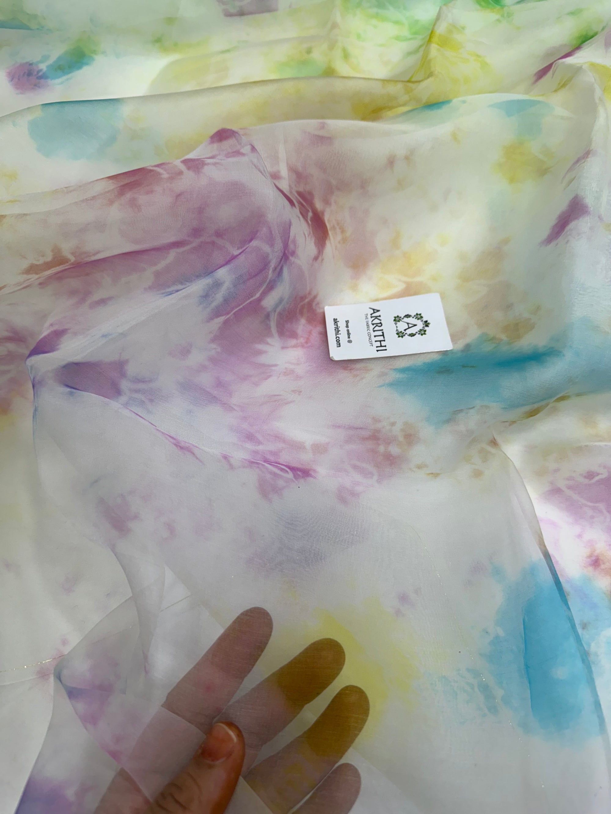 PURE SILK ORGANZA MULTICOLOUR SAREE