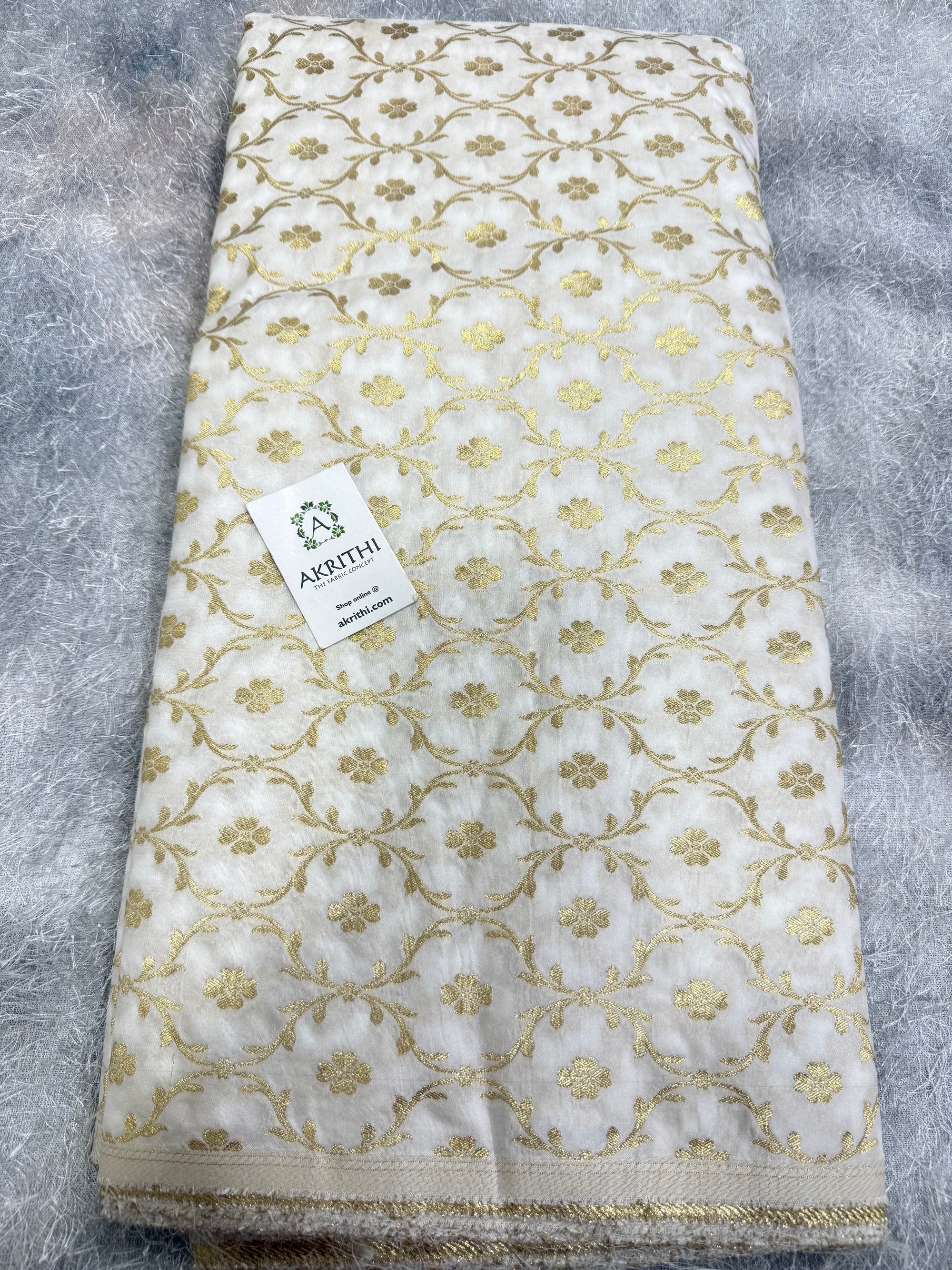 Dyeable Pure katan Banarasi brocade fabric