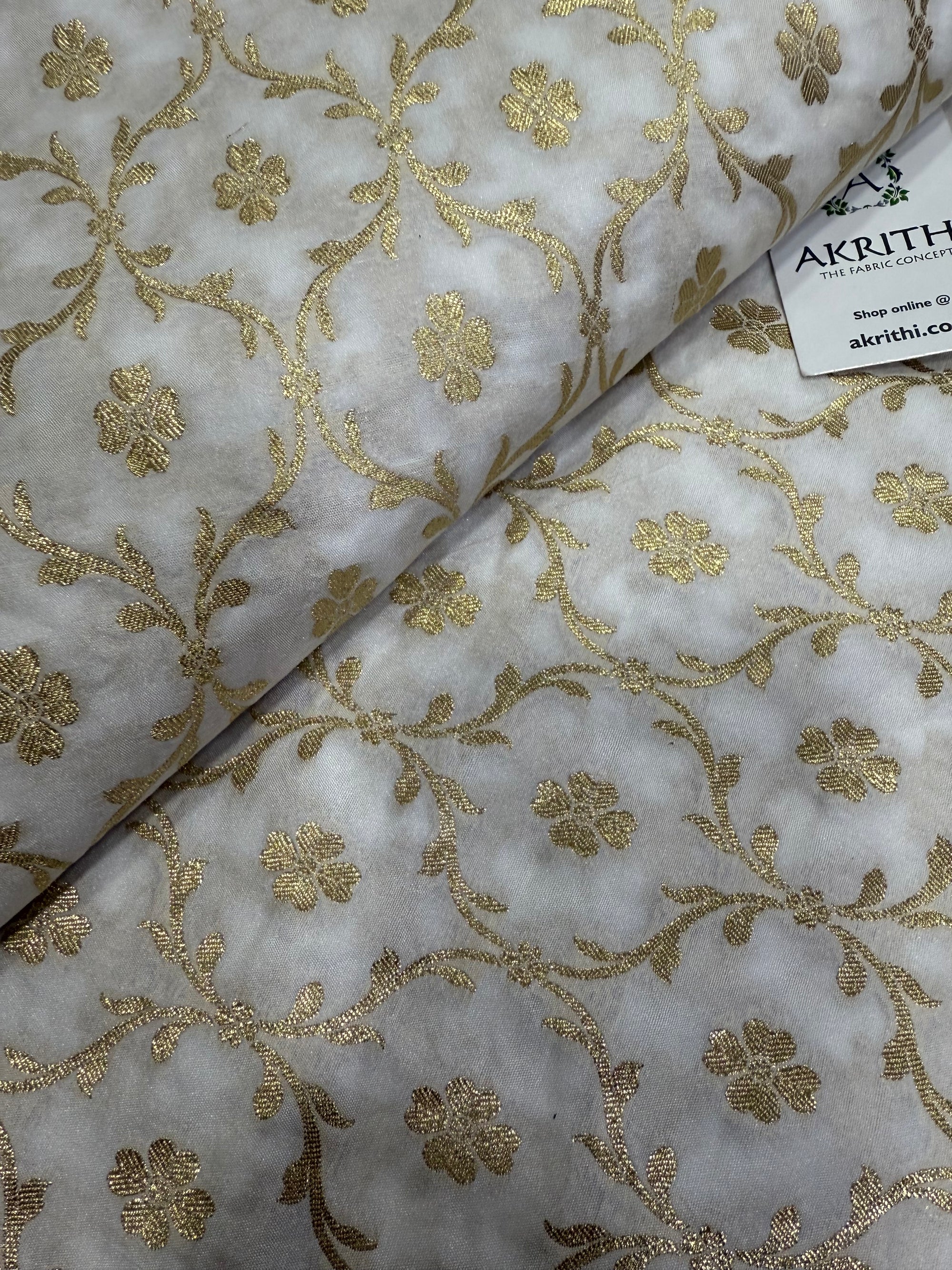 Dyeable Pure katan Banarasi brocade fabric