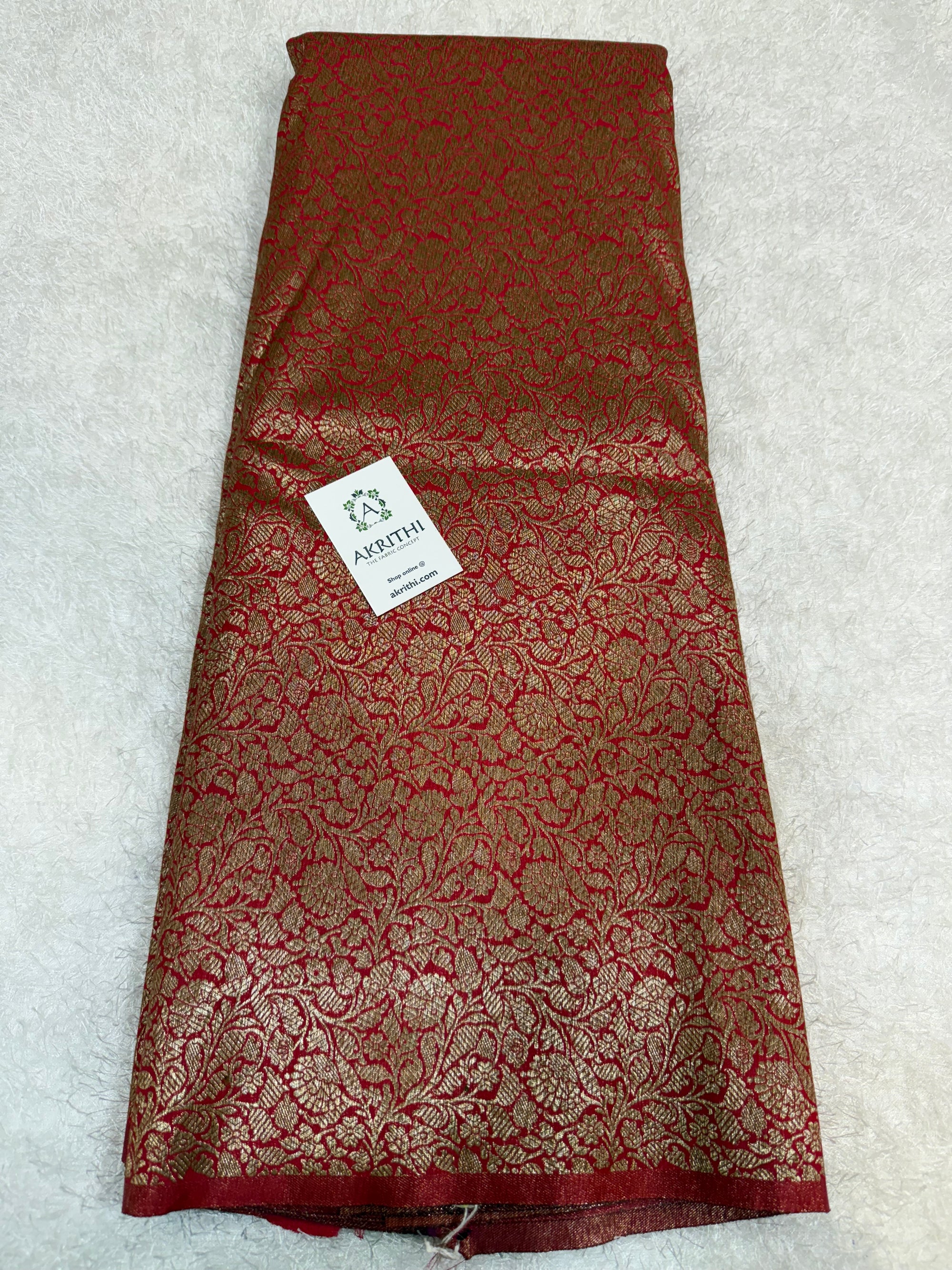 Pure Banarasi brocade fabric with antique zari