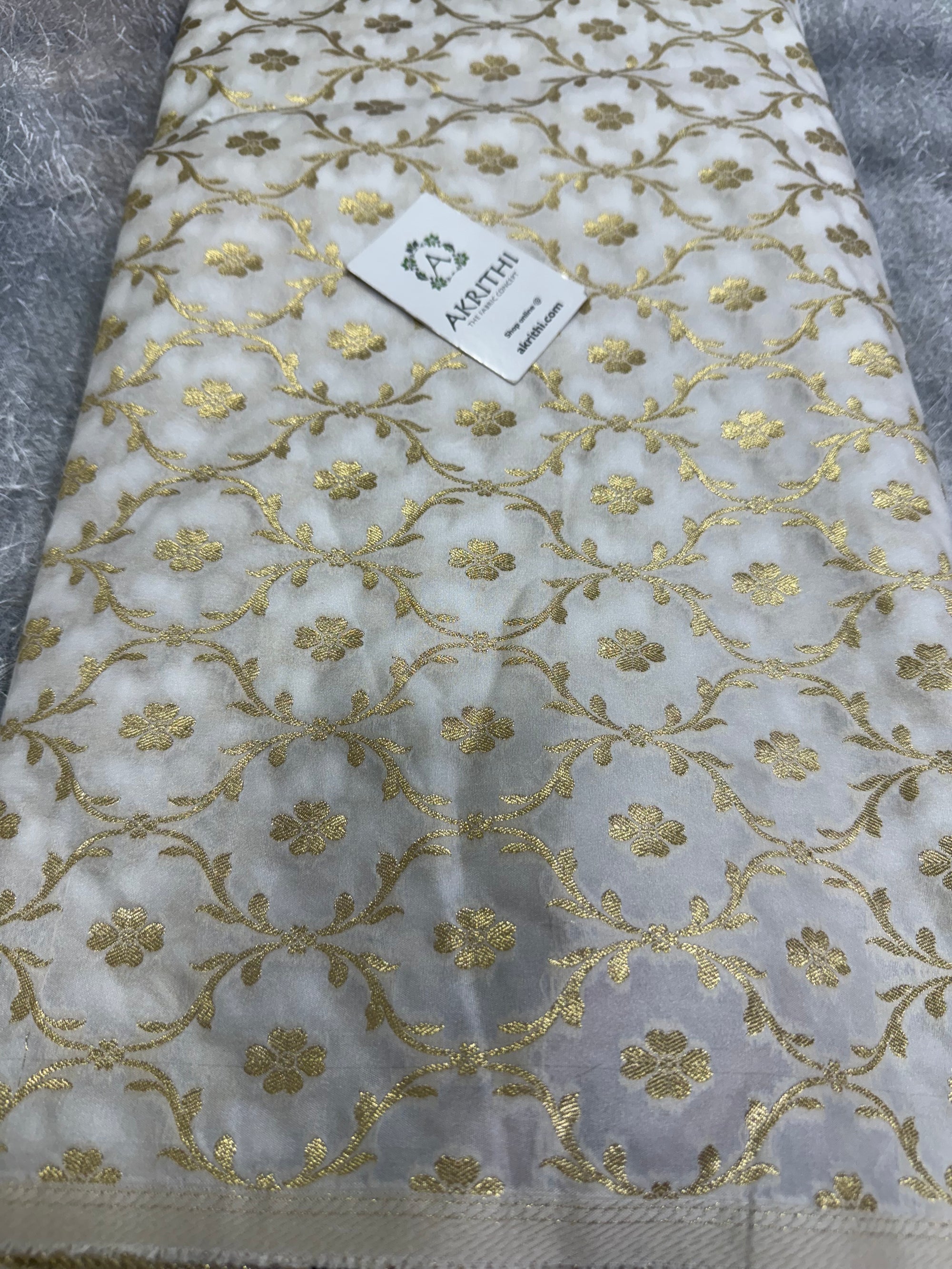 Dyeable Pure katan Banarasi brocade fabric