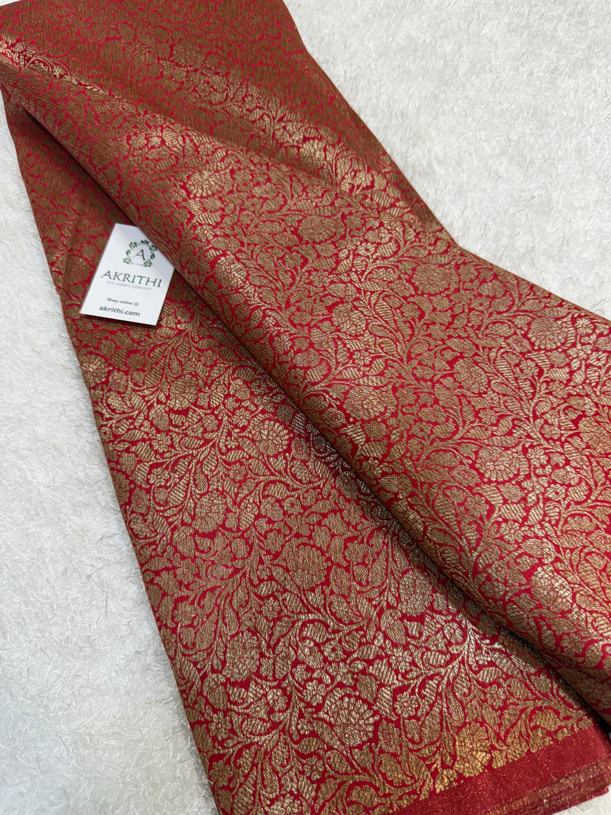 Pure Banarasi brocade fabric with antique zari