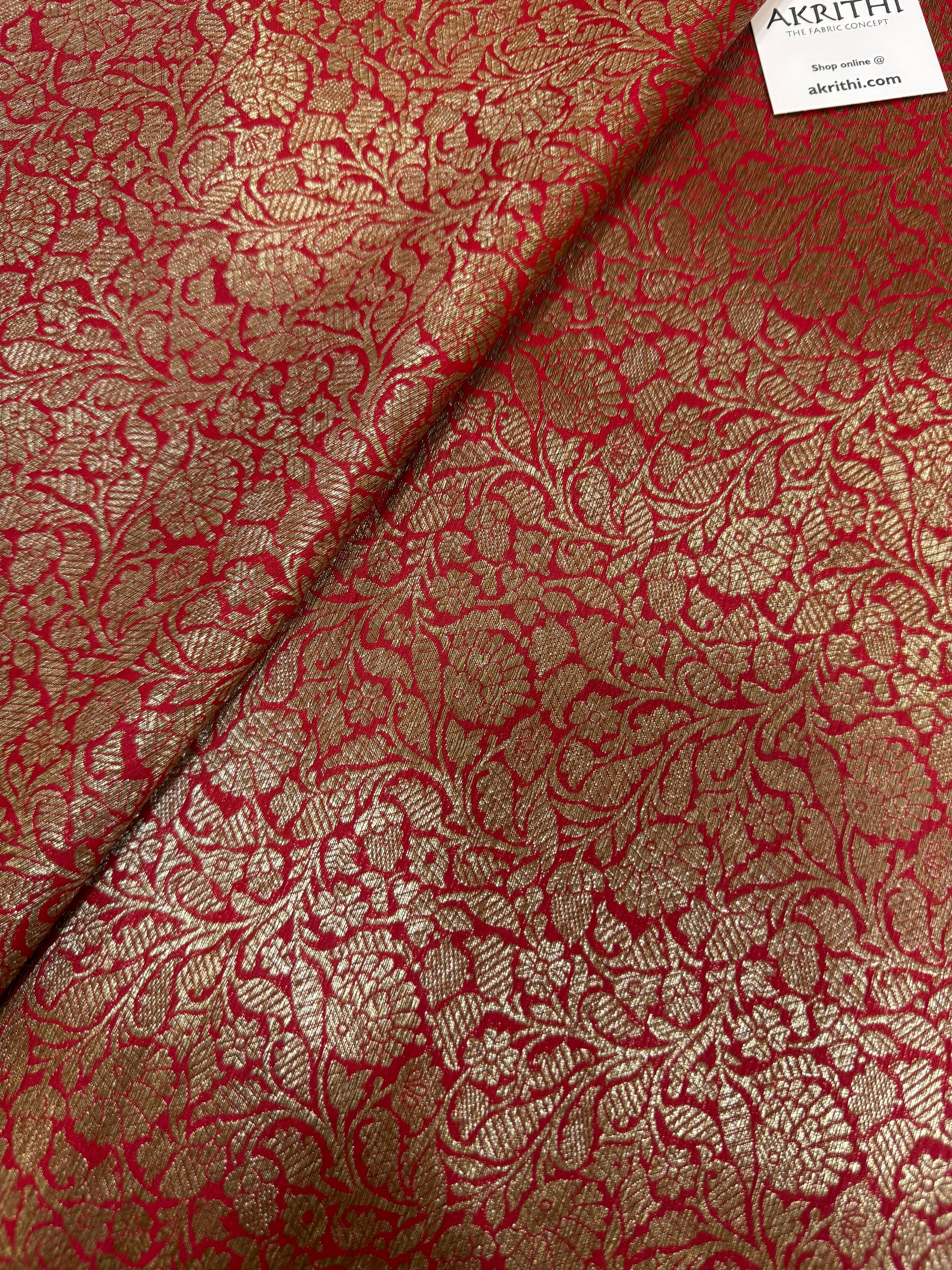 Pure Banarasi brocade fabric with antique zari