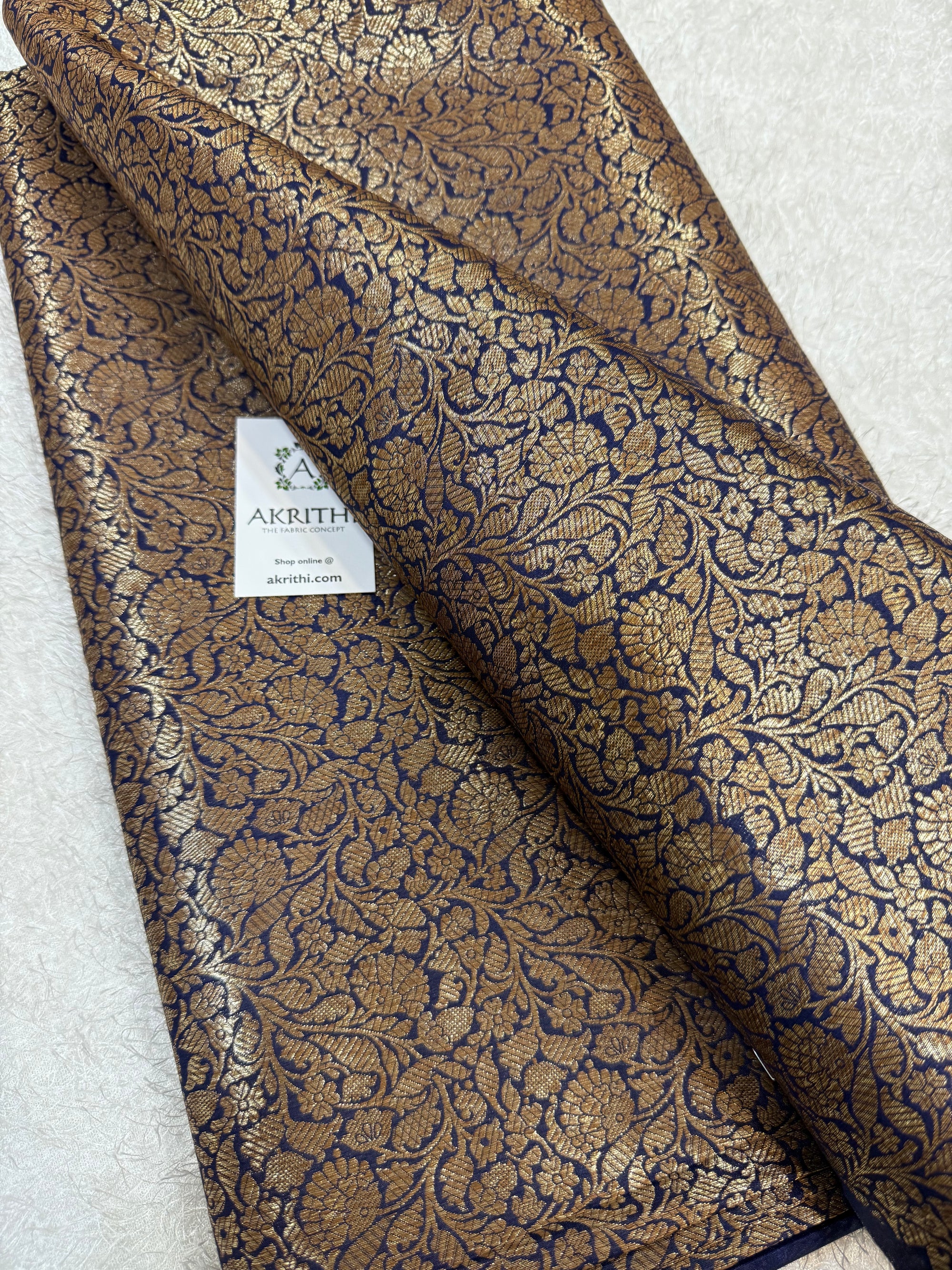 Pure Banarasi brocade fabric with antique zari