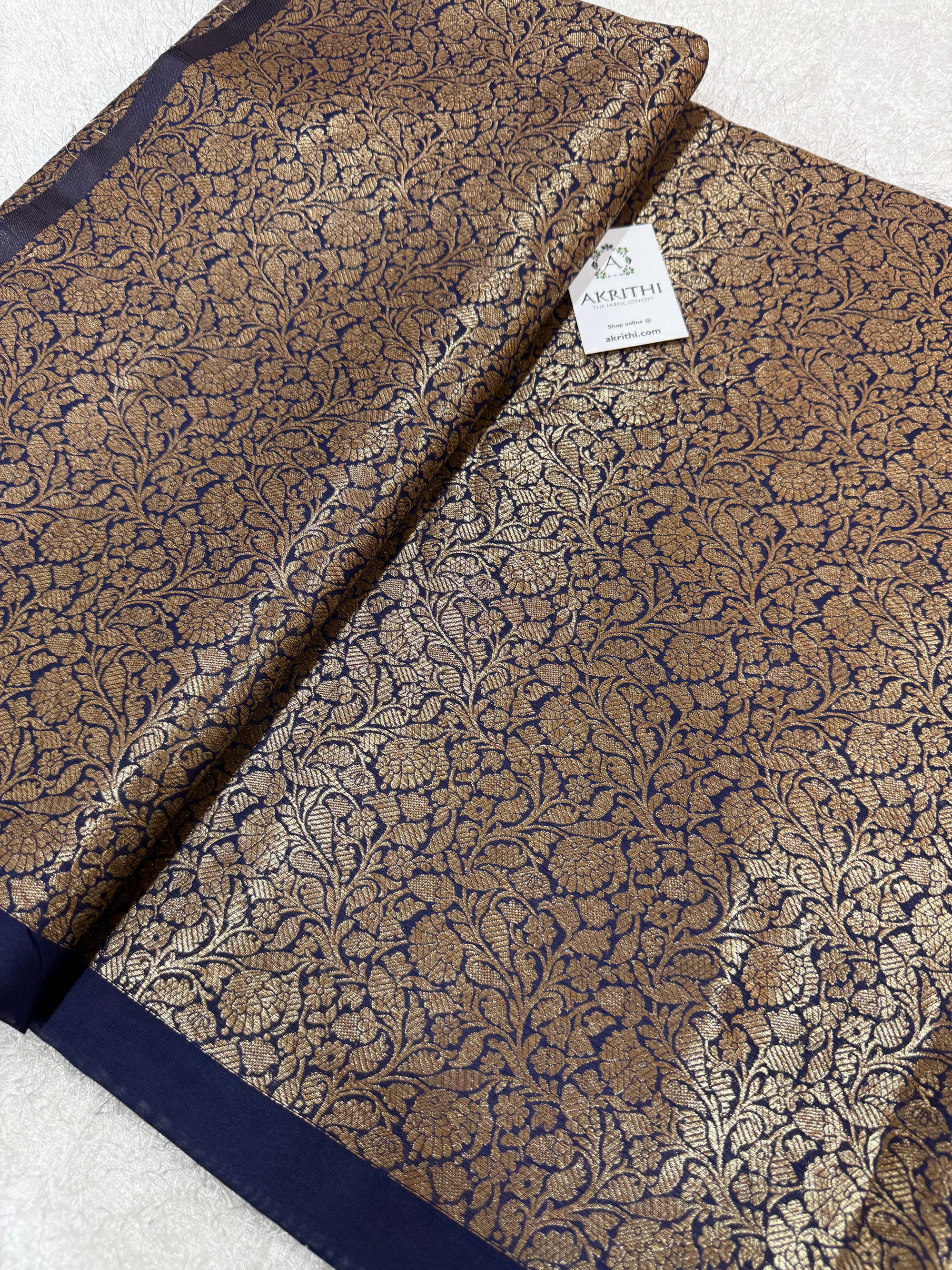 Pure Banarasi brocade fabric with antique zari