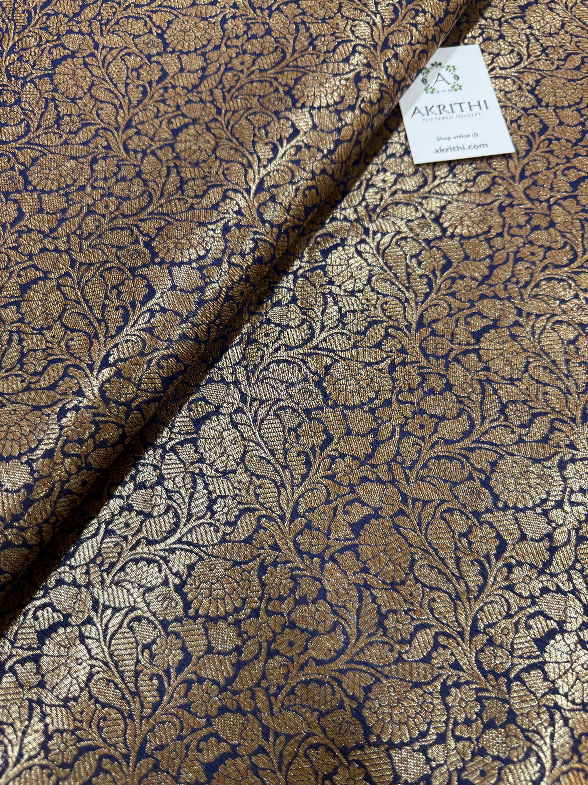 Pure Banarasi brocade fabric with antique zari