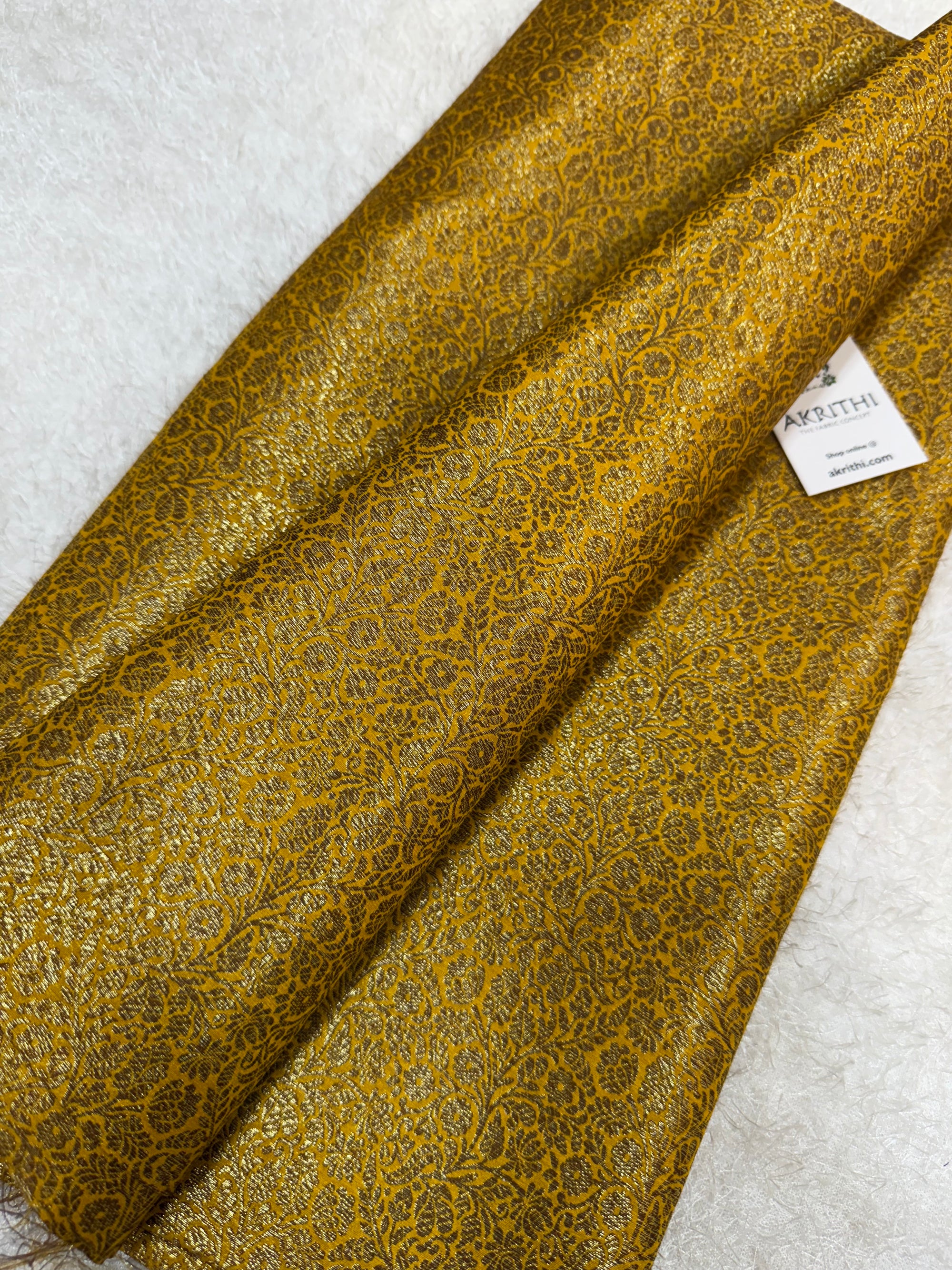 Pure Banarasi brocade fabric with antique zari