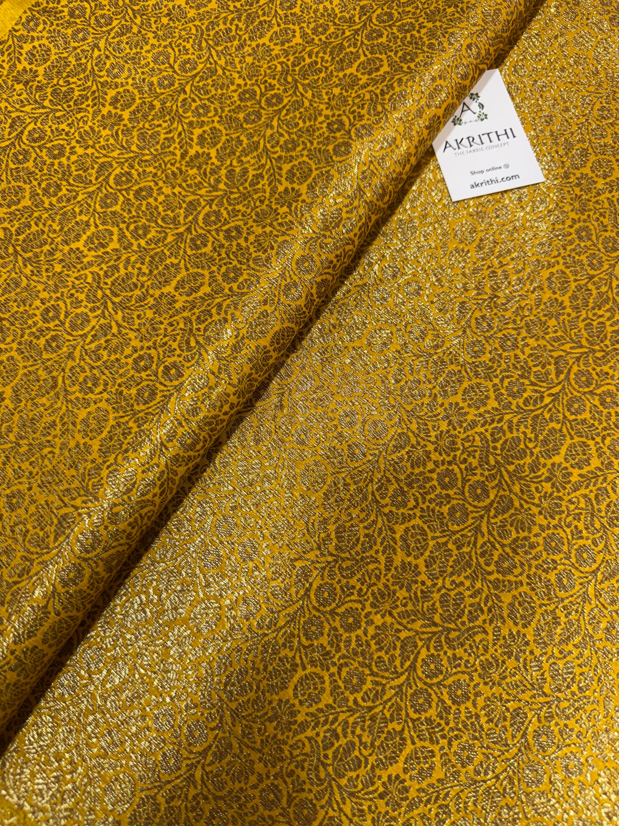 Pure Banarasi brocade fabric with antique zari