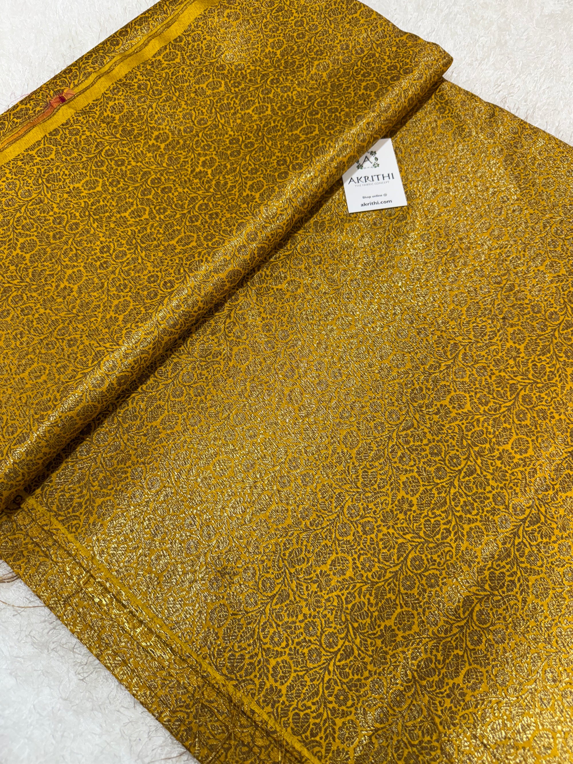 Pure Banarasi brocade fabric with antique zari