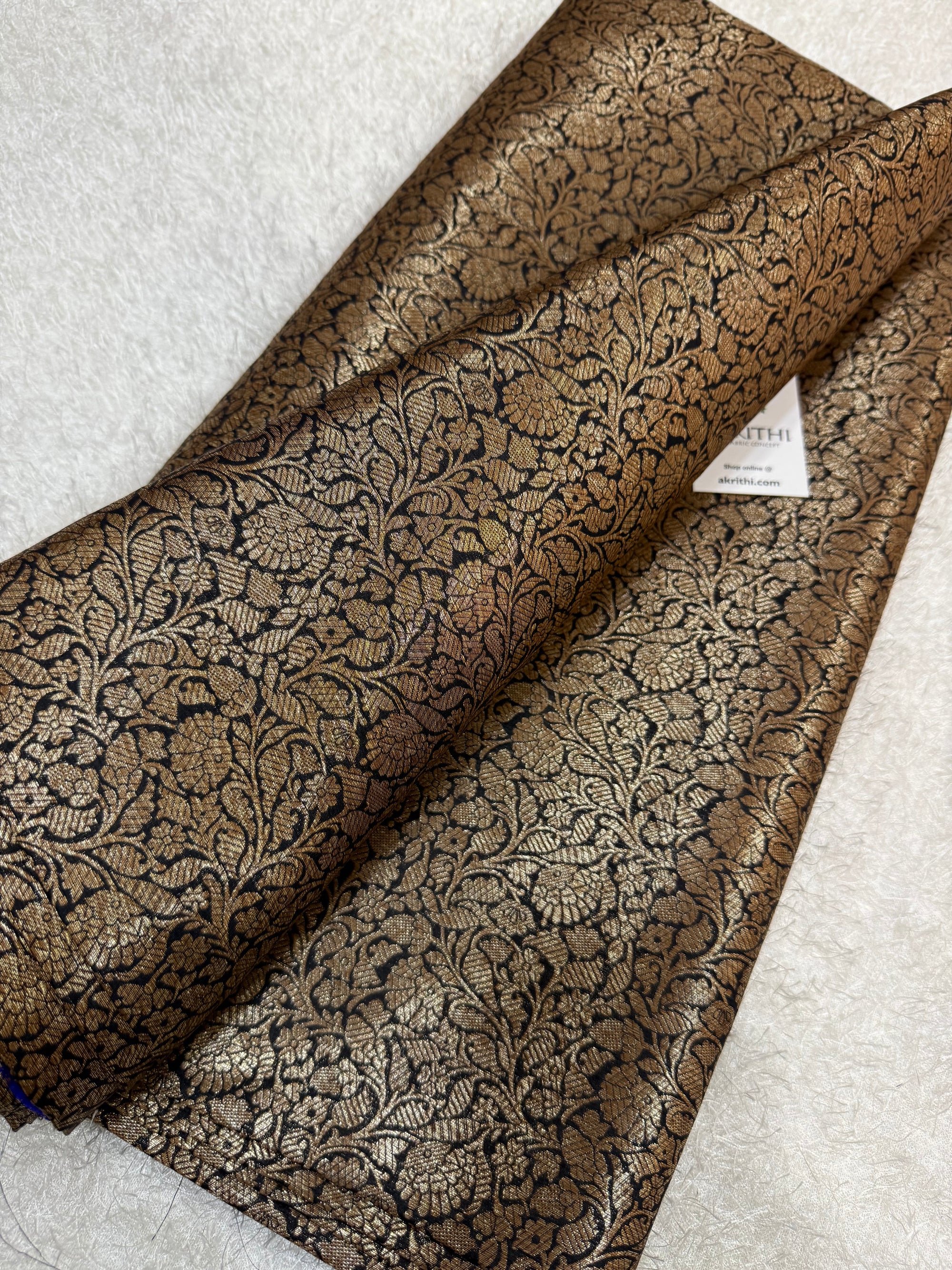 Pure Banarasi brocade fabric with antique zari