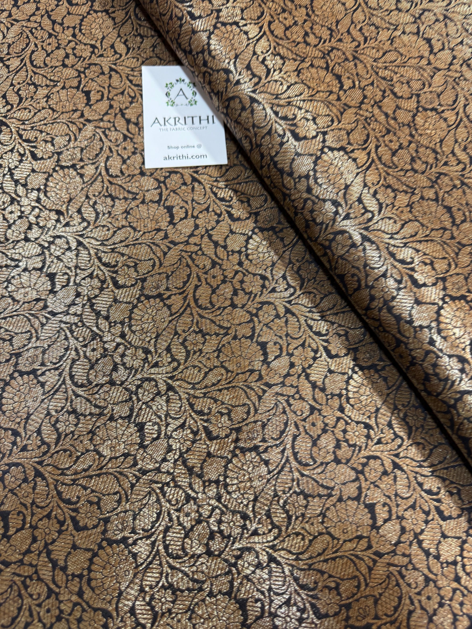 Pure Banarasi brocade fabric with antique zari