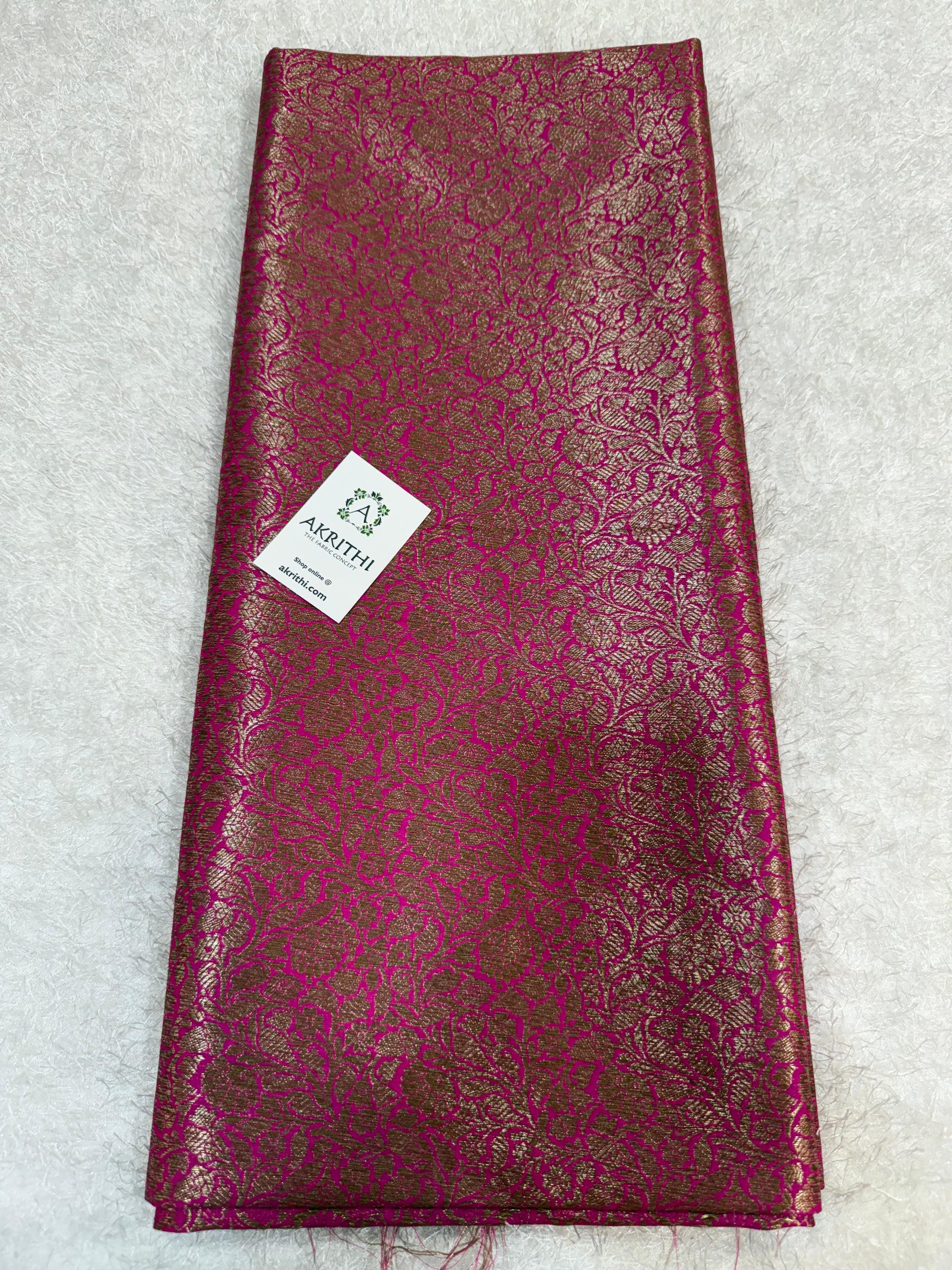 Pure Banarasi brocade fabric with antique zari