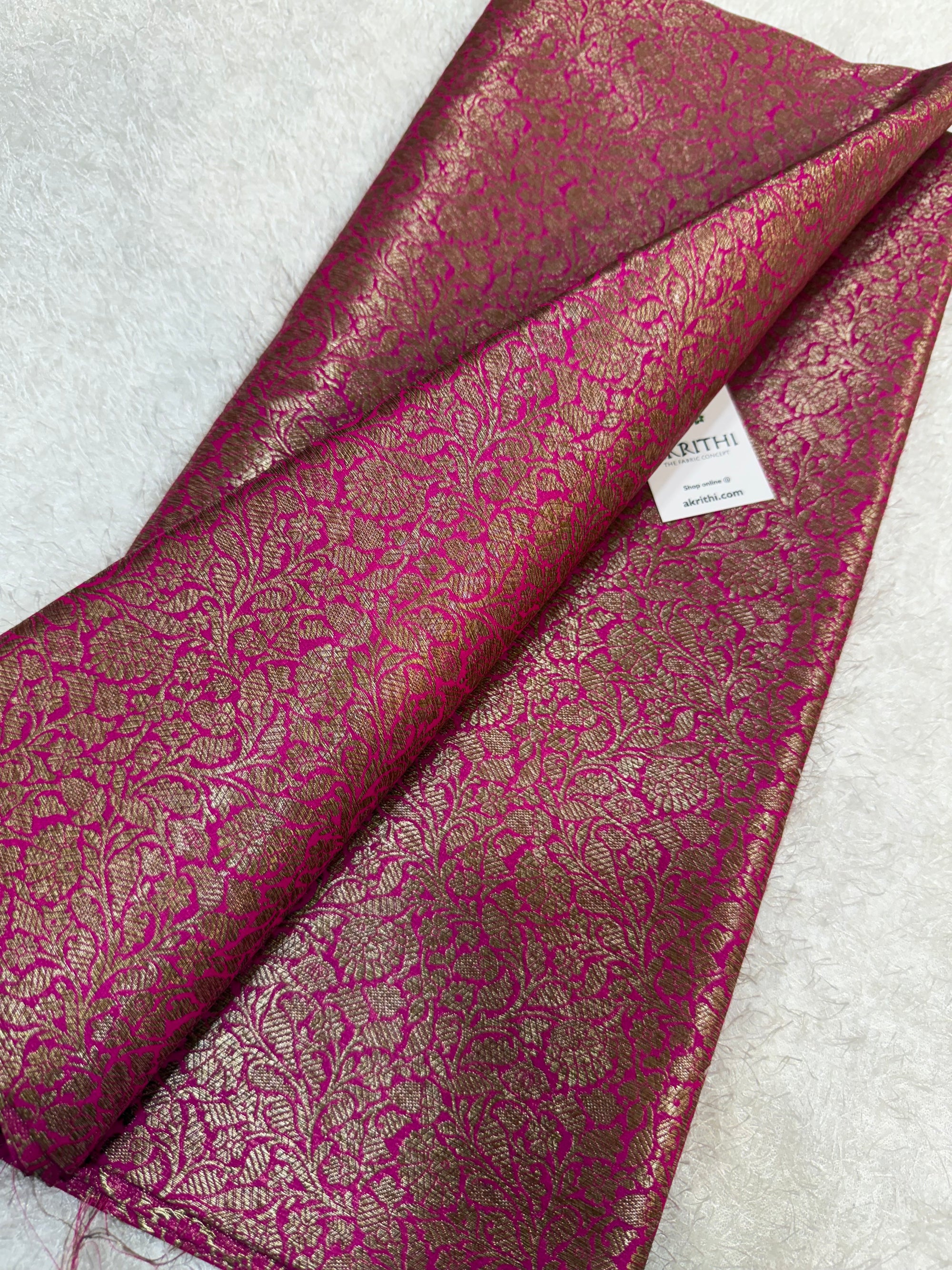 Pure Banarasi brocade fabric with antique zari