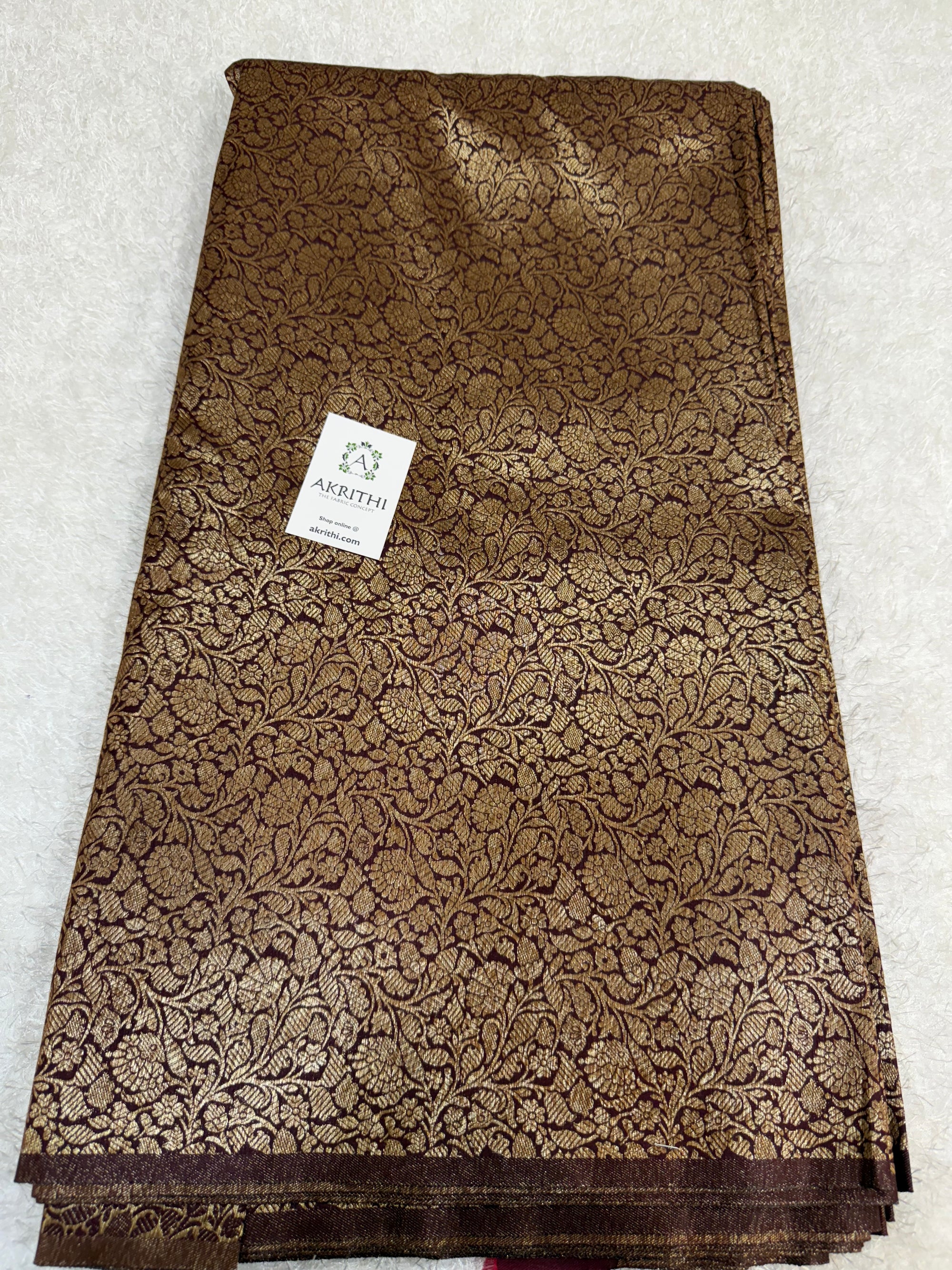 Pure Banarasi brocade fabric with antique zari