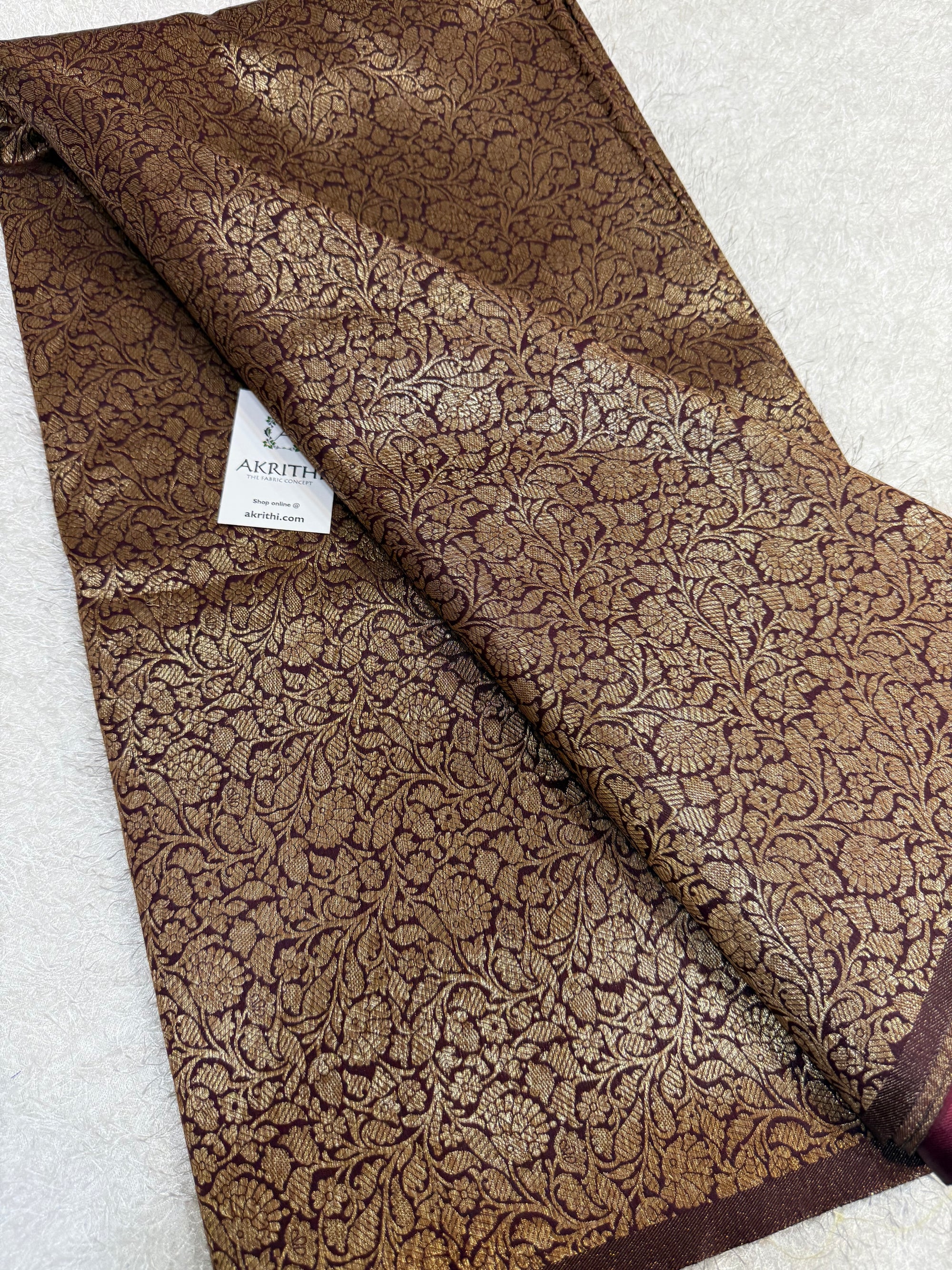 Pure Banarasi brocade fabric with antique zari