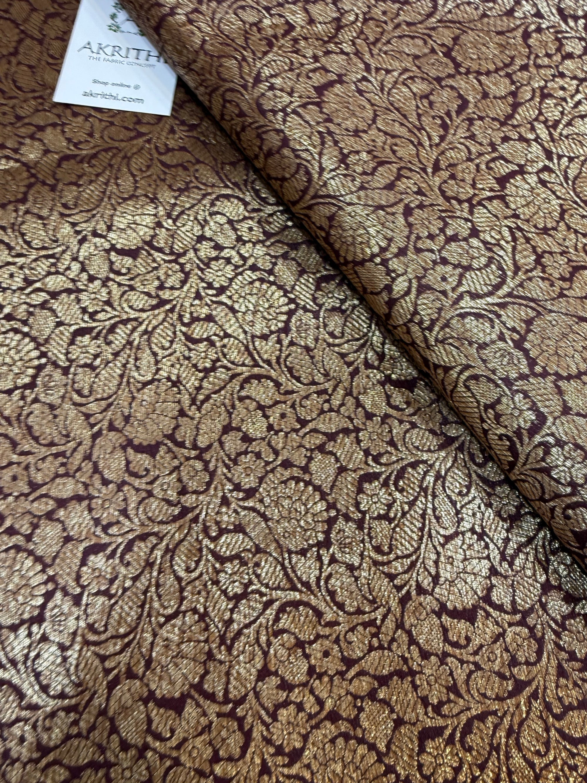 Pure Banarasi brocade fabric with antique zari