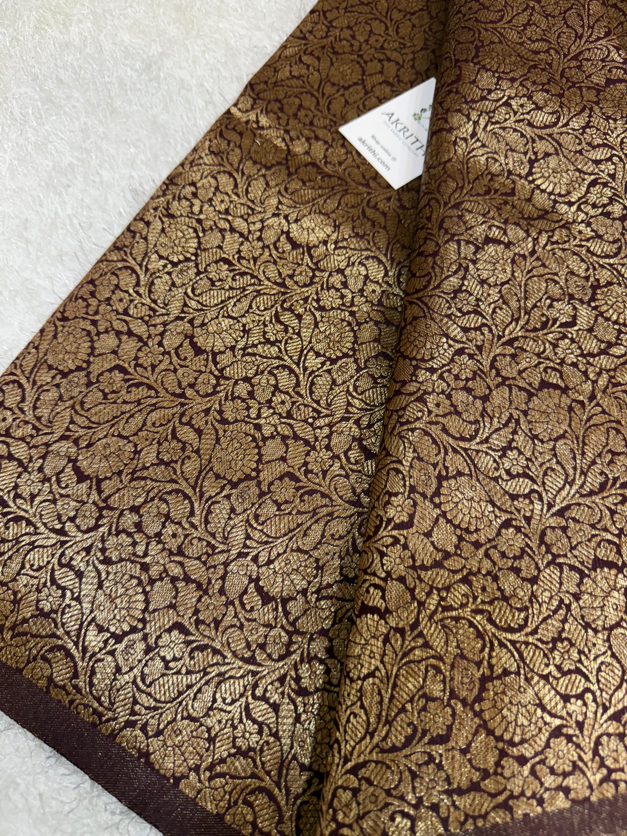 Pure Banarasi brocade fabric with antique zari