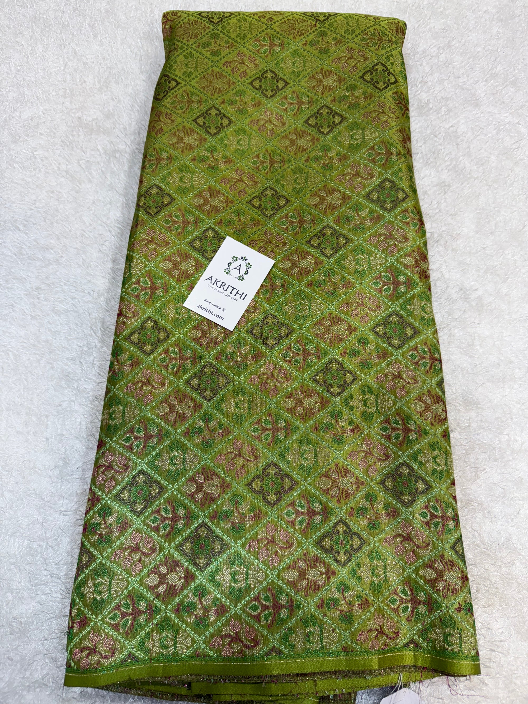 Pure Banarasi brocade fabric with multicolour zari