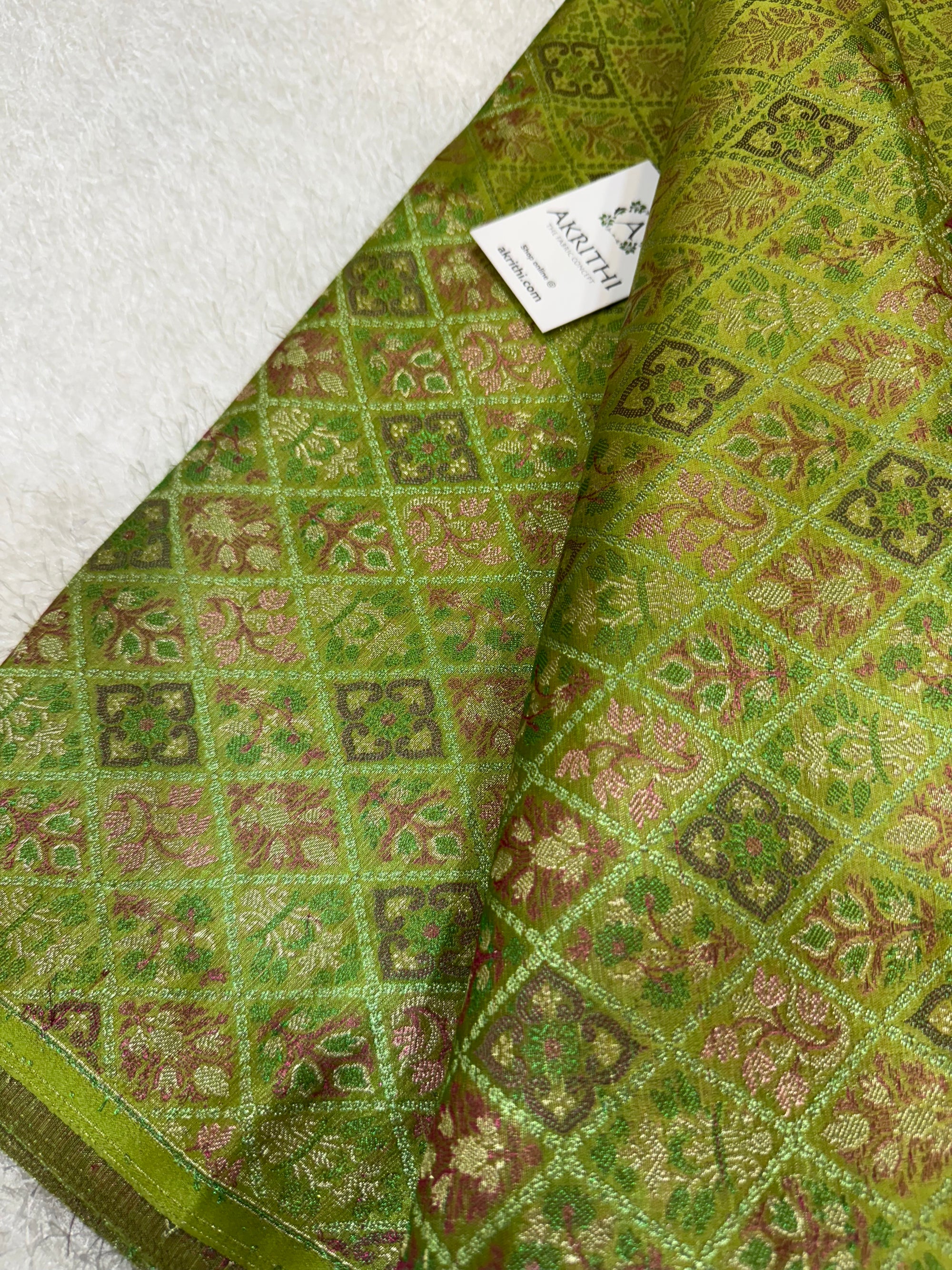 Pure Banarasi brocade fabric with multicolour zari
