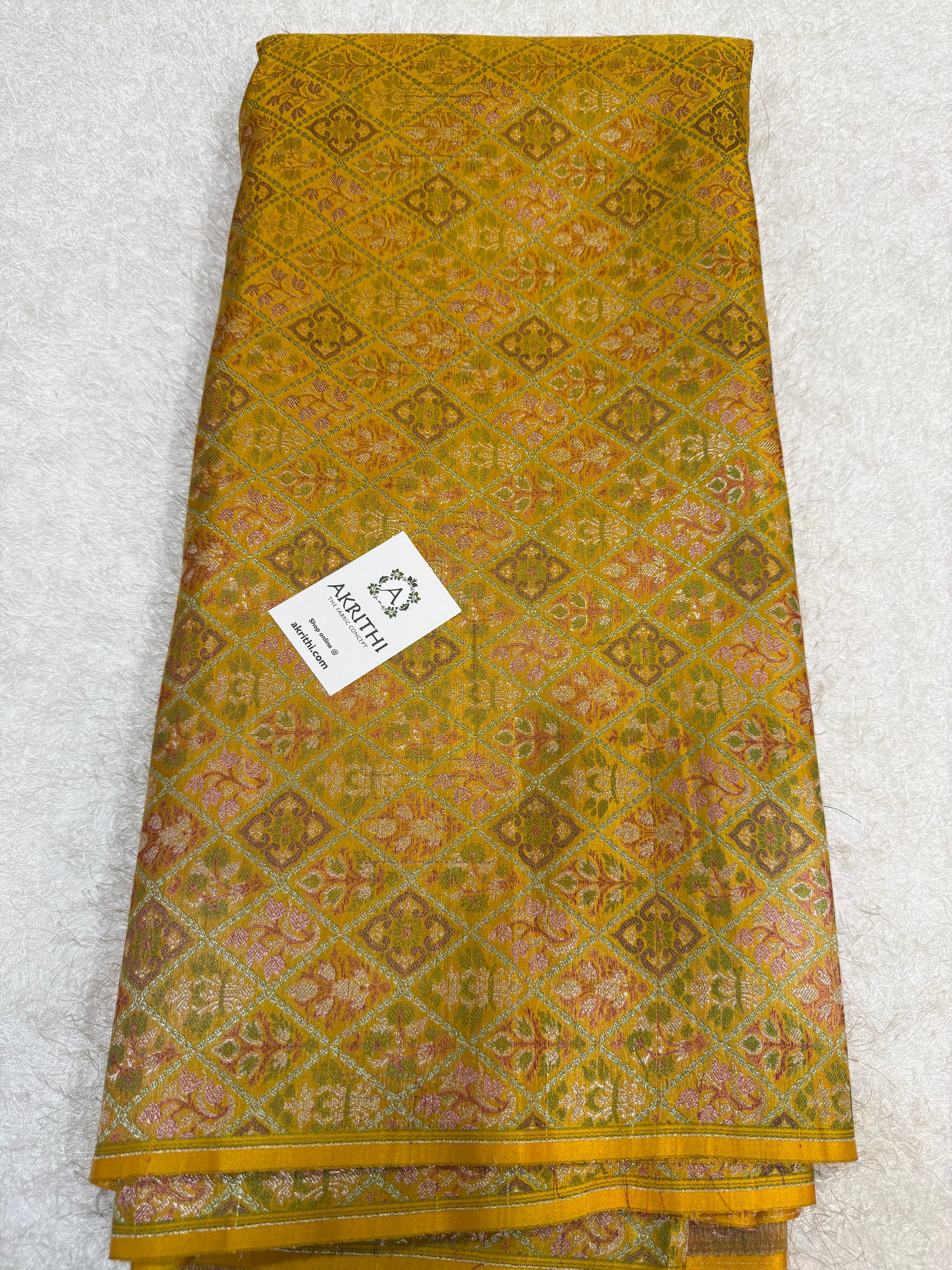 Pure Banarasi brocade fabric with multicolour zari