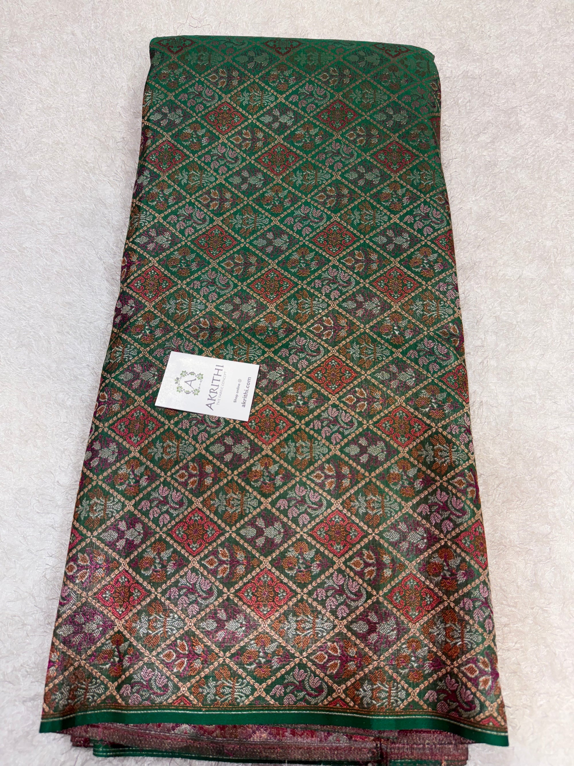 Pure Banarasi brocade fabric with multicolour zari