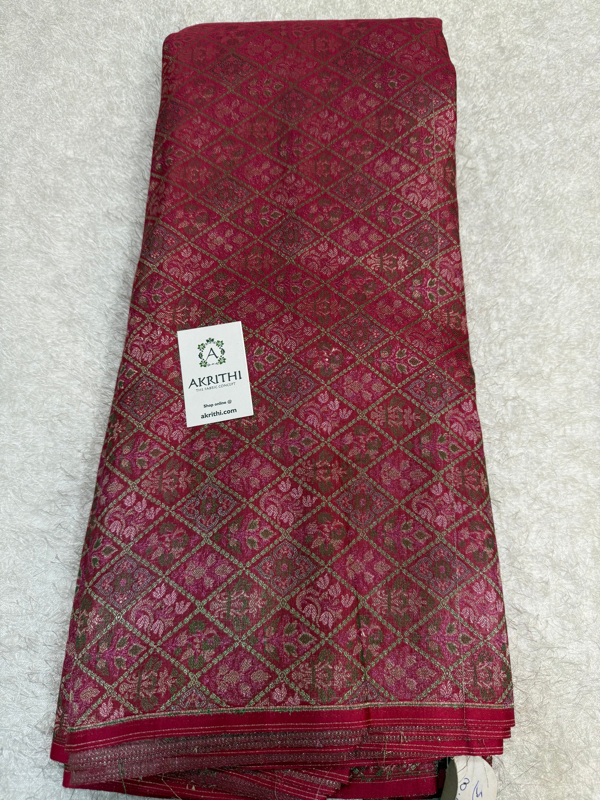 Pure Banarasi brocade fabric with multicolour zari