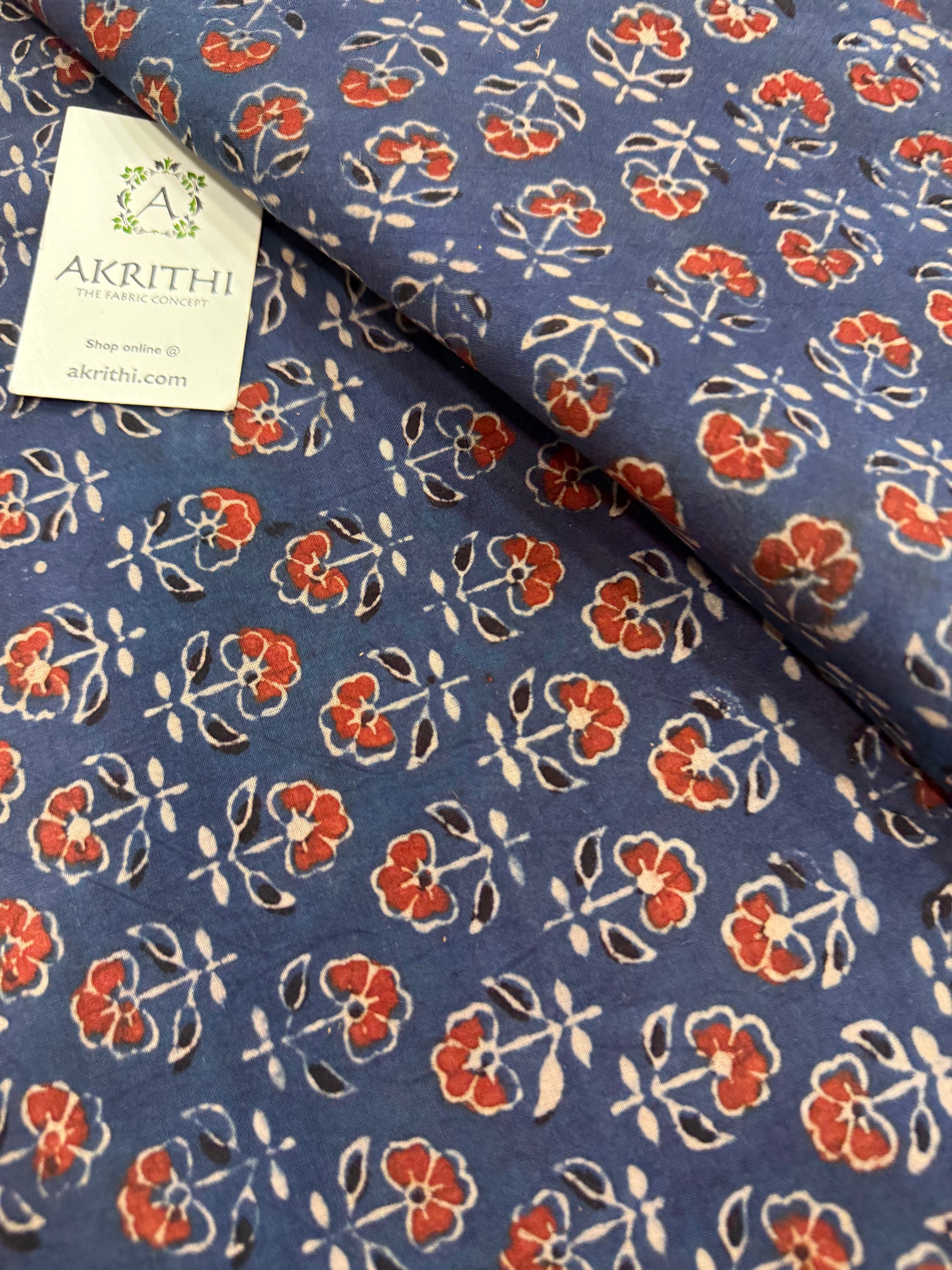Ajrakh Hand block pure cotton fabric