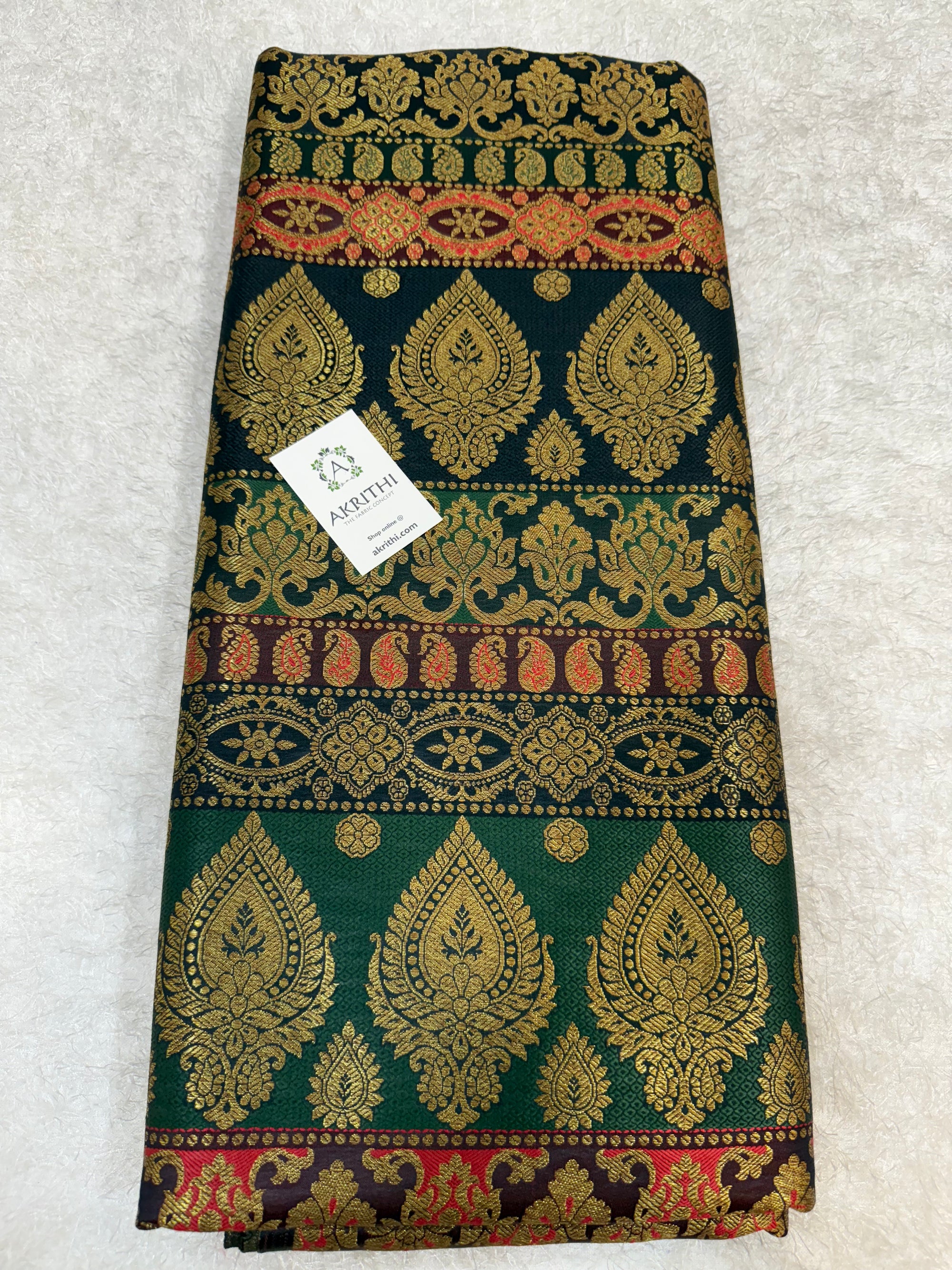 Multi coloured Pure Banarasi brocade fabric