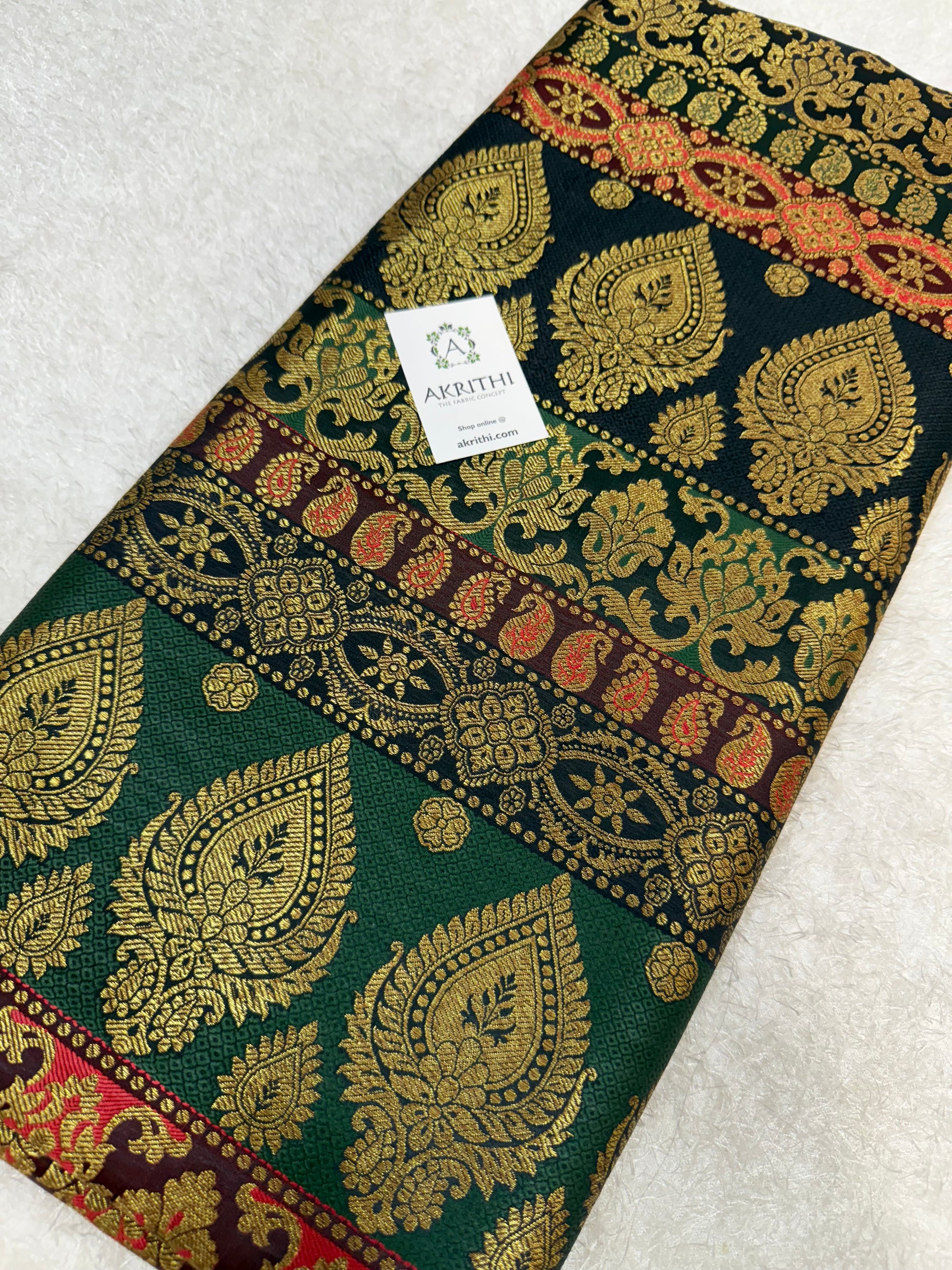 Multi coloured Pure Banarasi brocade fabric