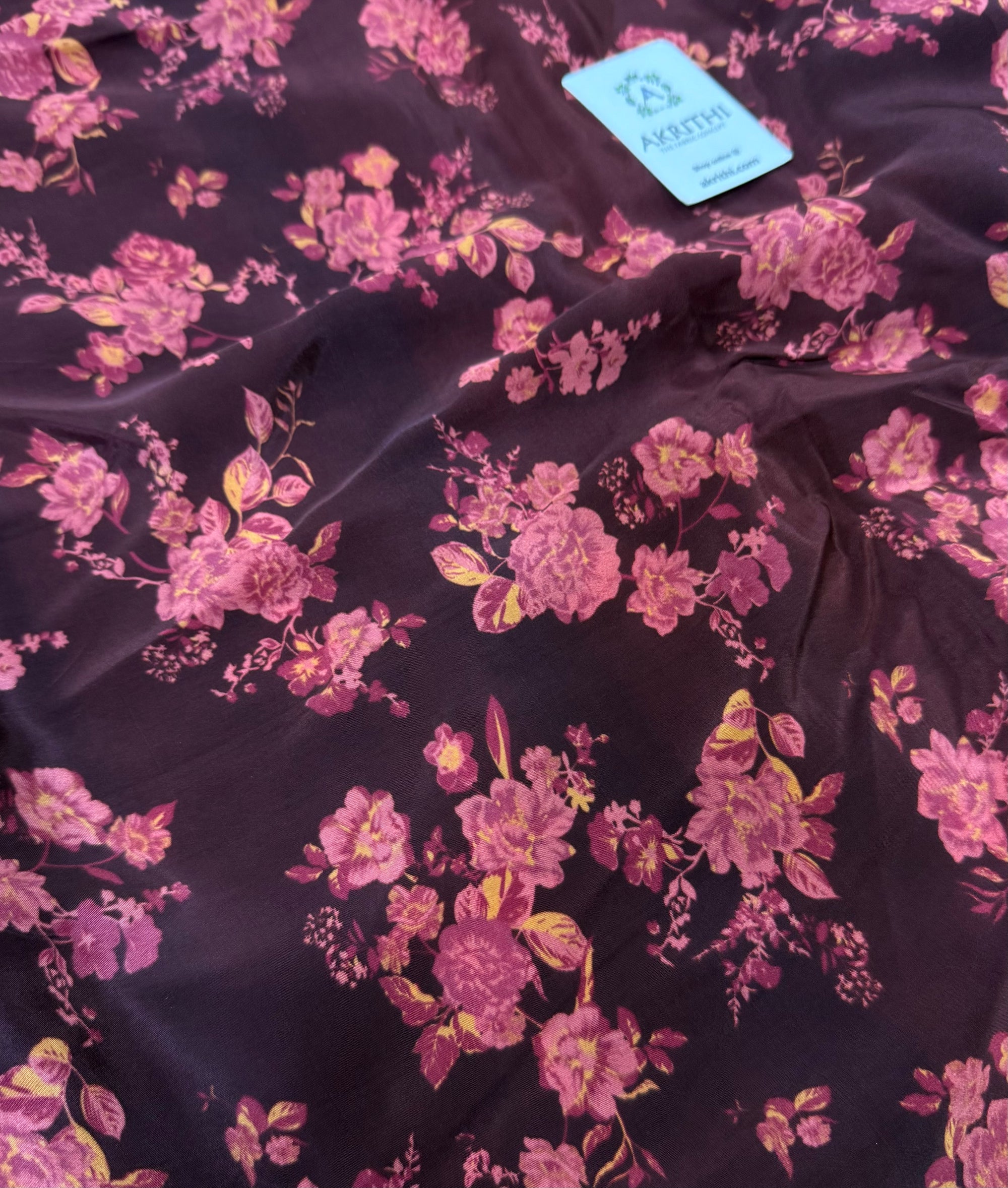 Digital floral printed pure crepe fabric