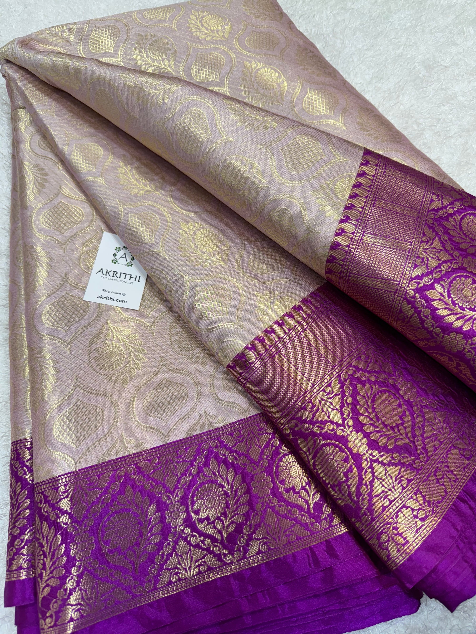Pure Banarasi brocade fabric with border