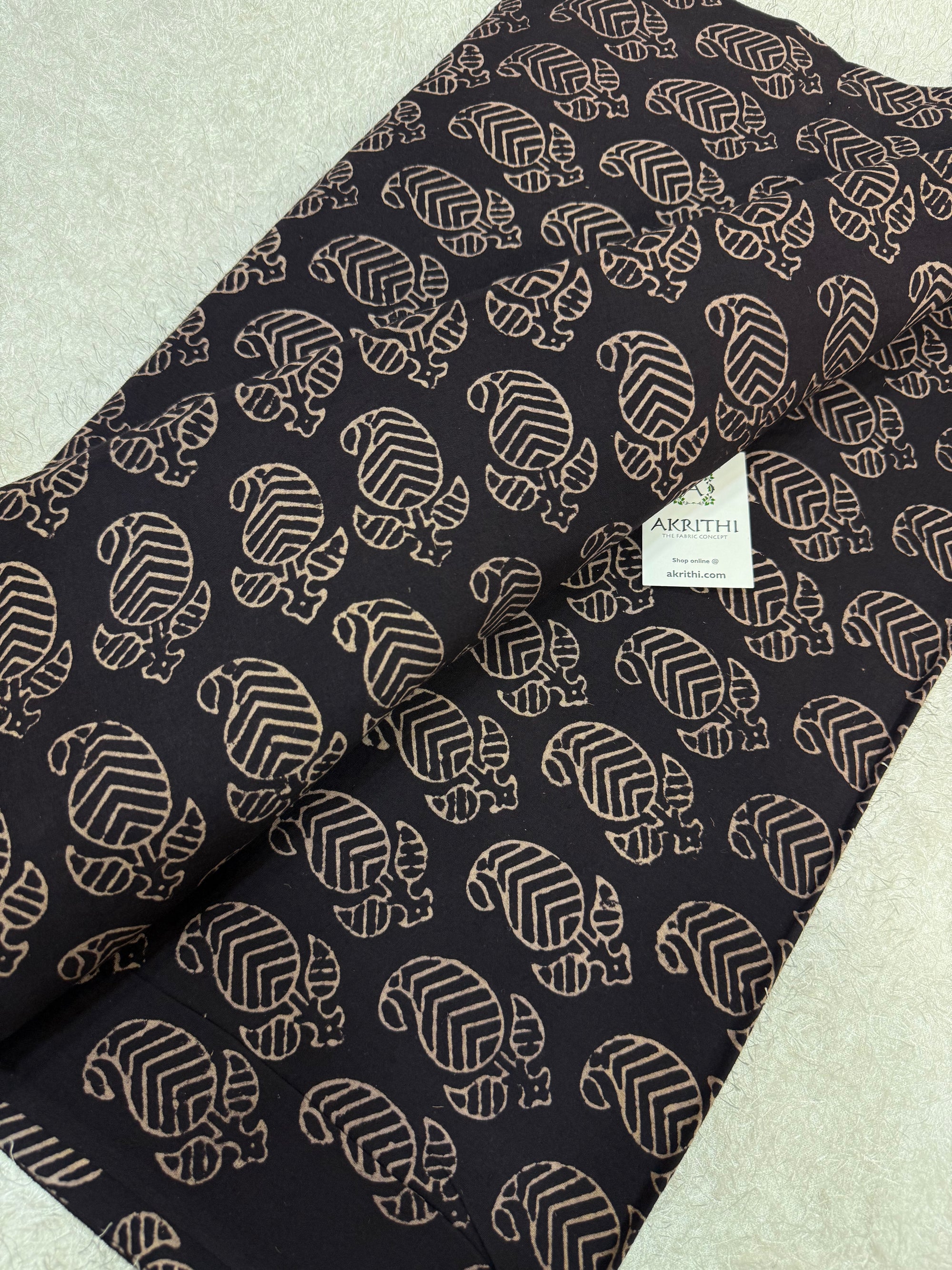 Vegetable dyed Hand block cotton fabric