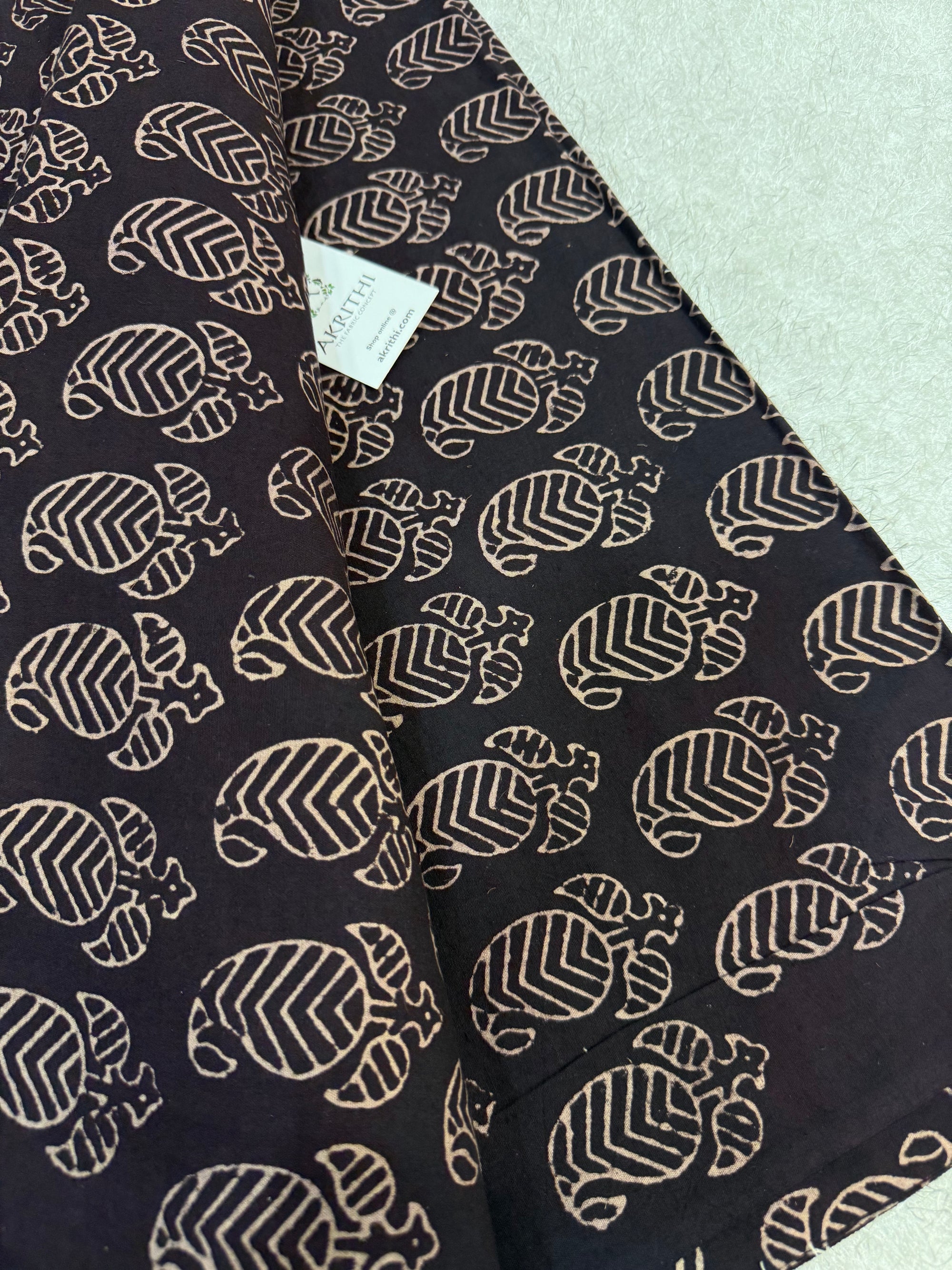Vegetable dyed Hand block cotton fabric