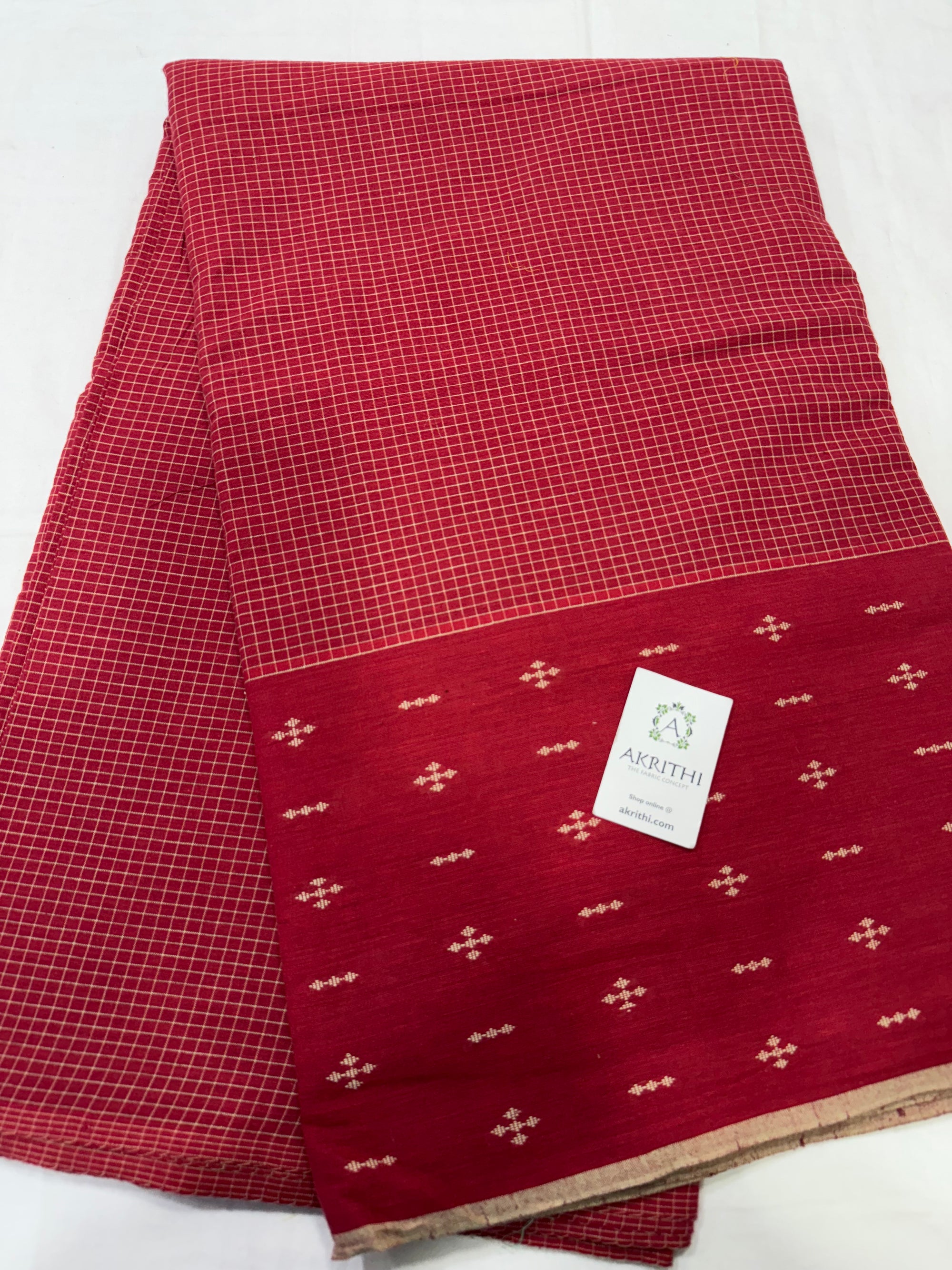 Handloom Woven pure cotton fabric