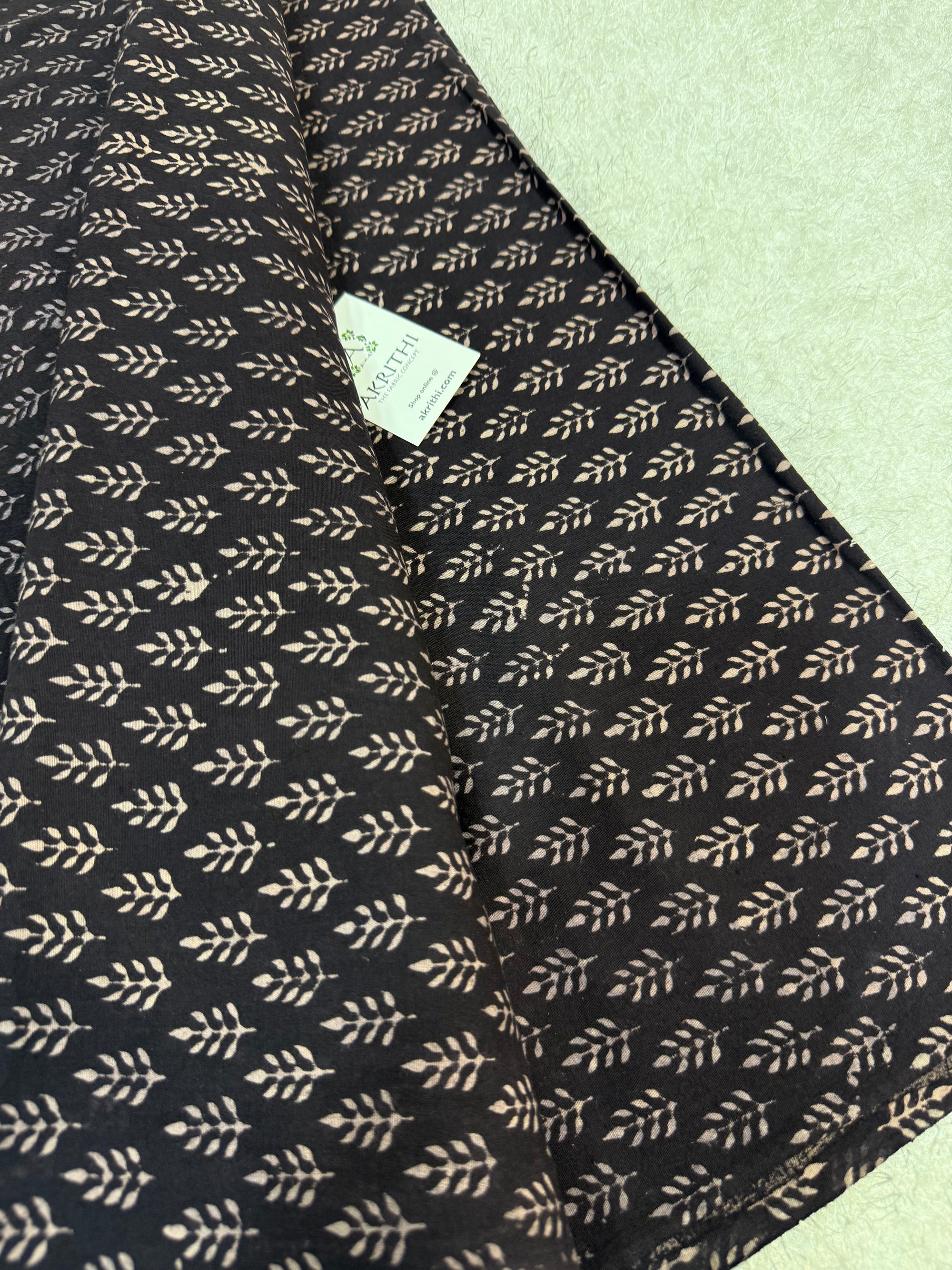 Vegetable dyed Hand block cotton fabric