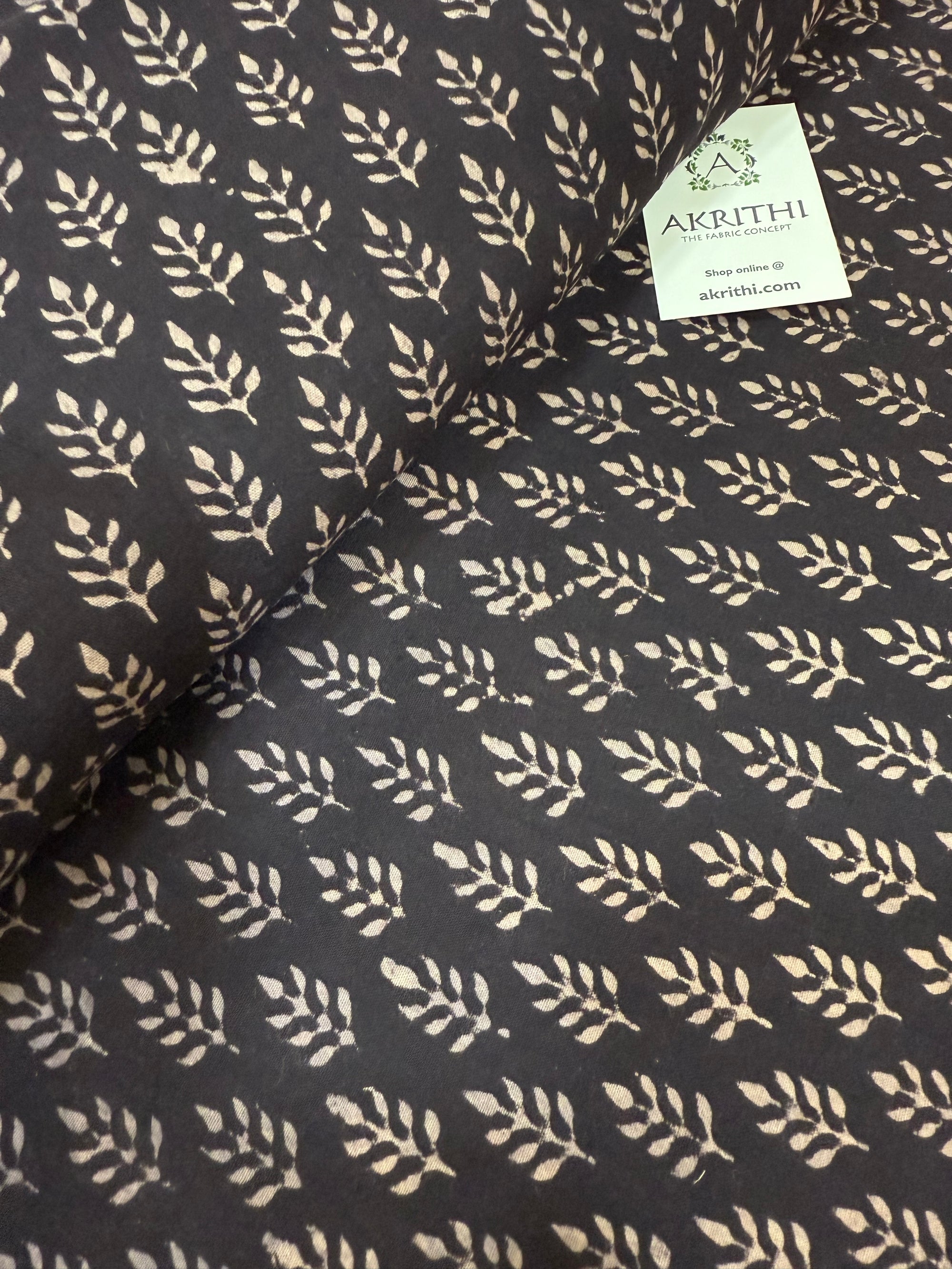 Vegetable dyed Hand block cotton fabric