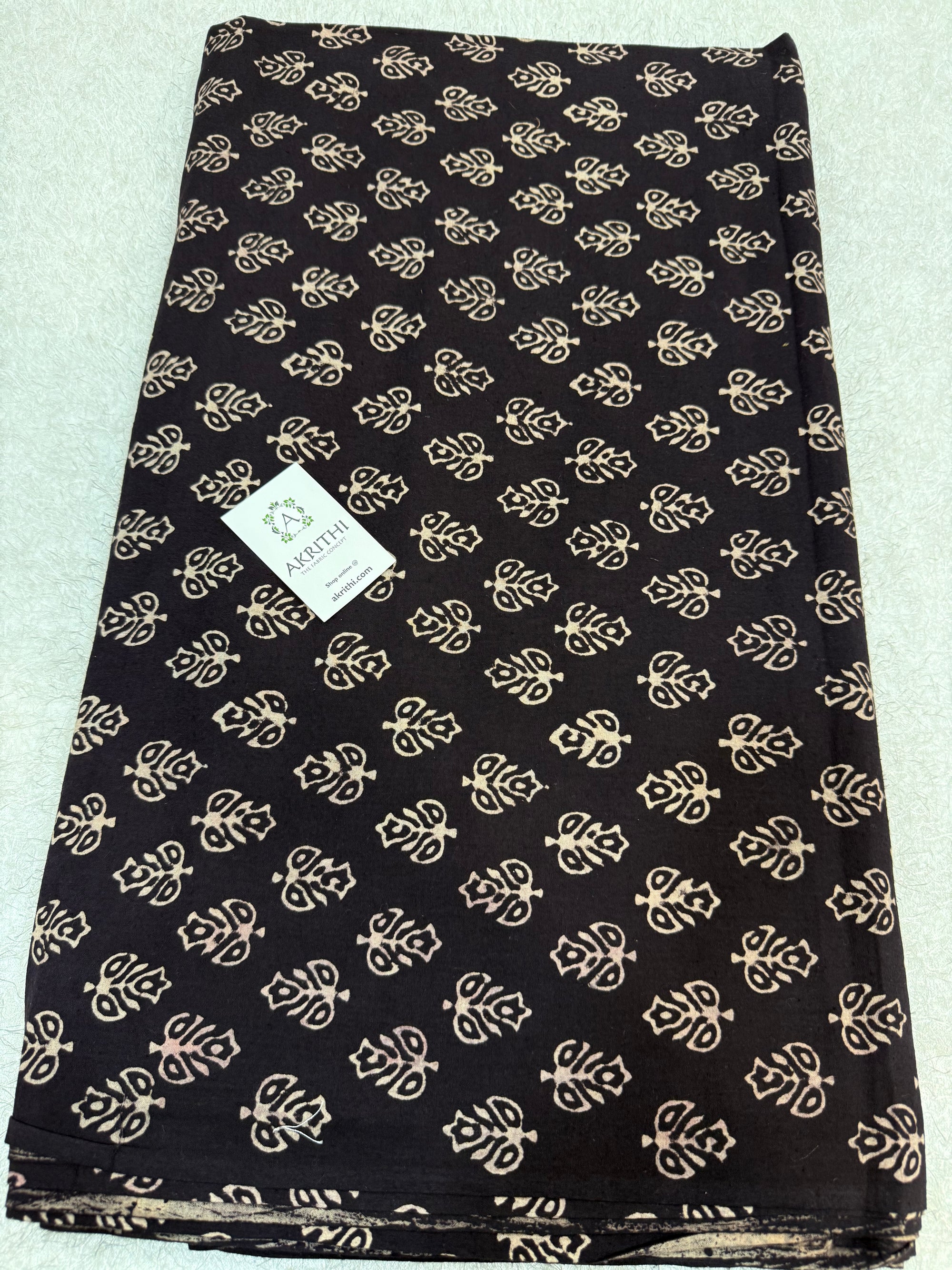 Vegetable dyed Hand block cotton fabric