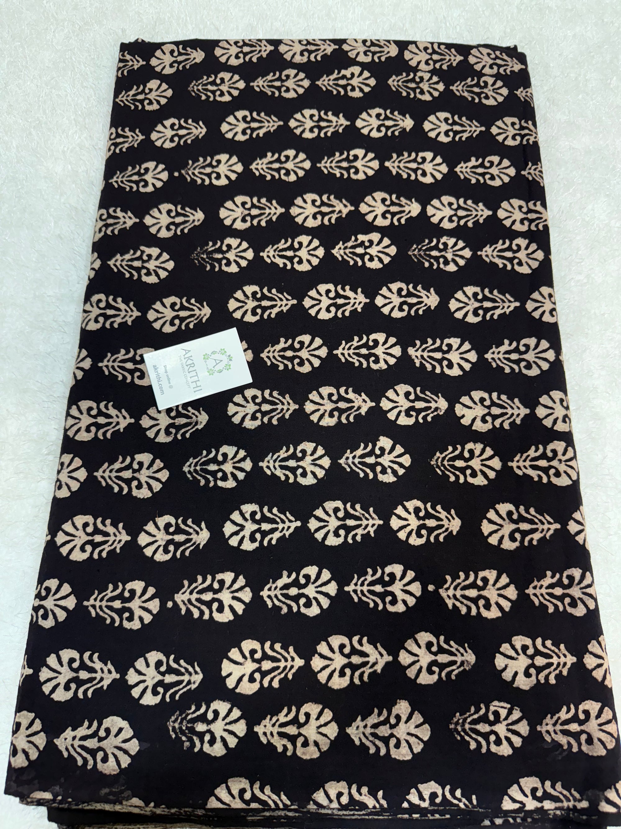 Vegetable dyed Hand block cotton fabric
