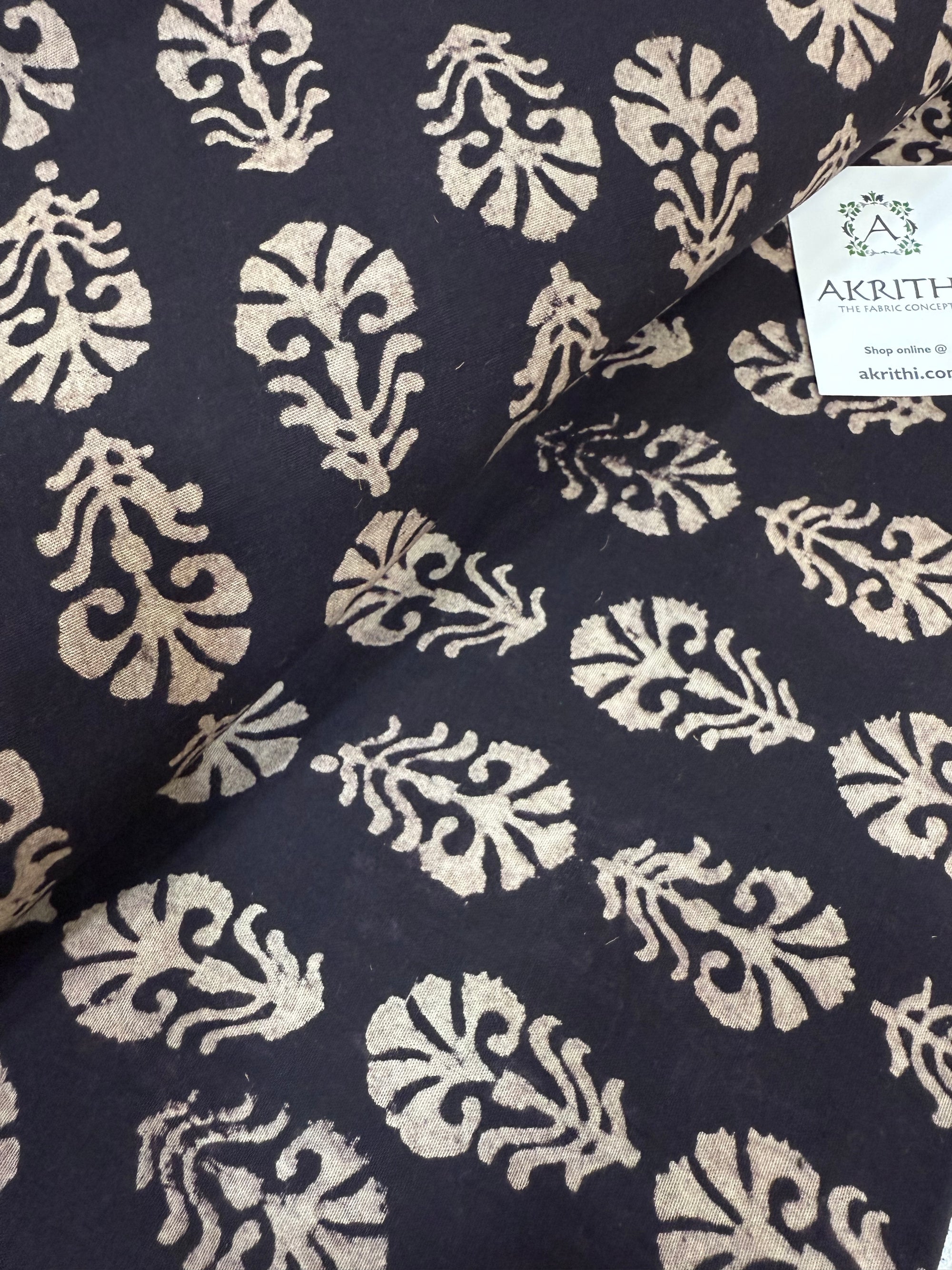 Vegetable dyed Hand block cotton fabric