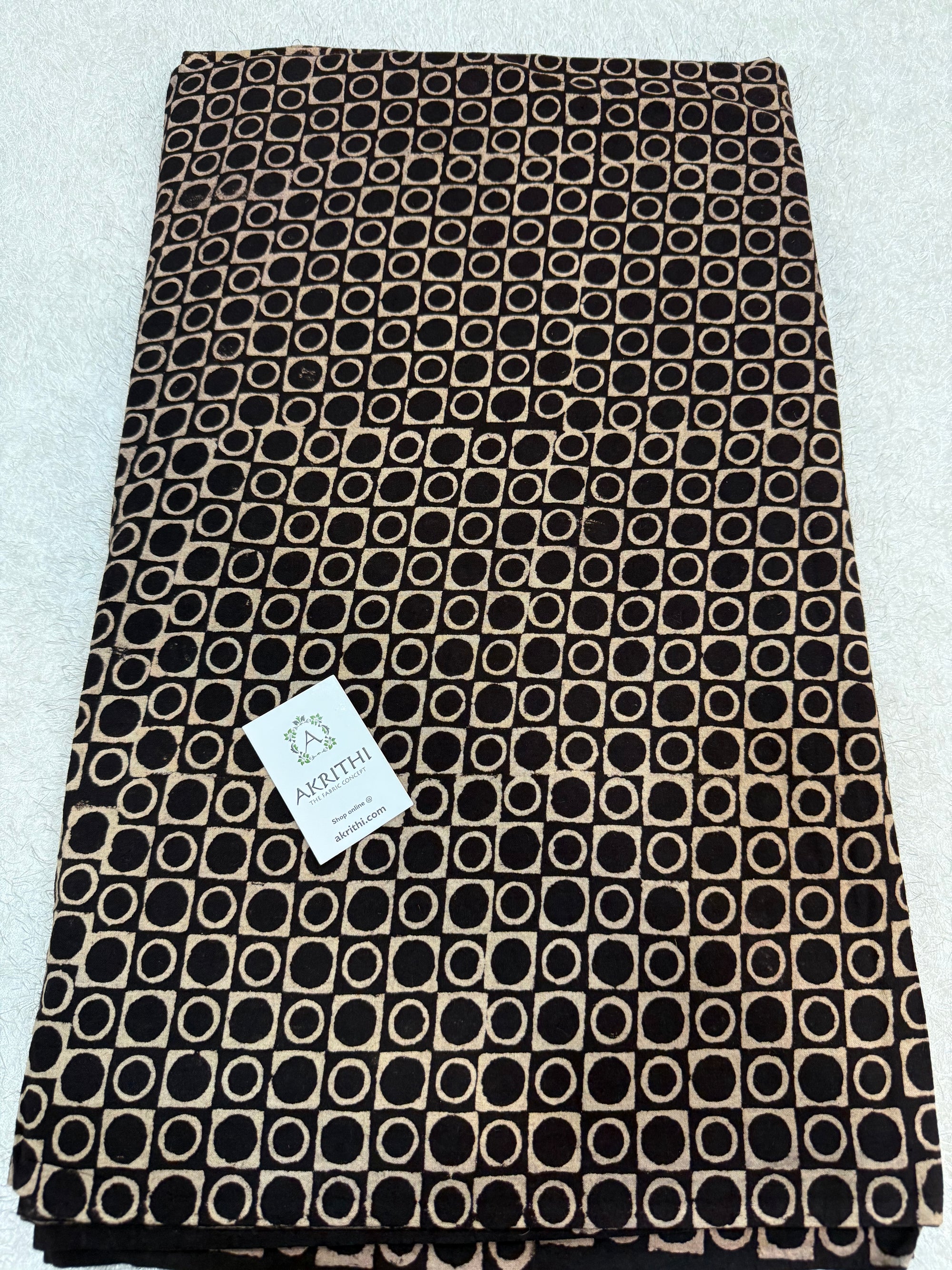 Vegetable dyed Hand block cotton fabric