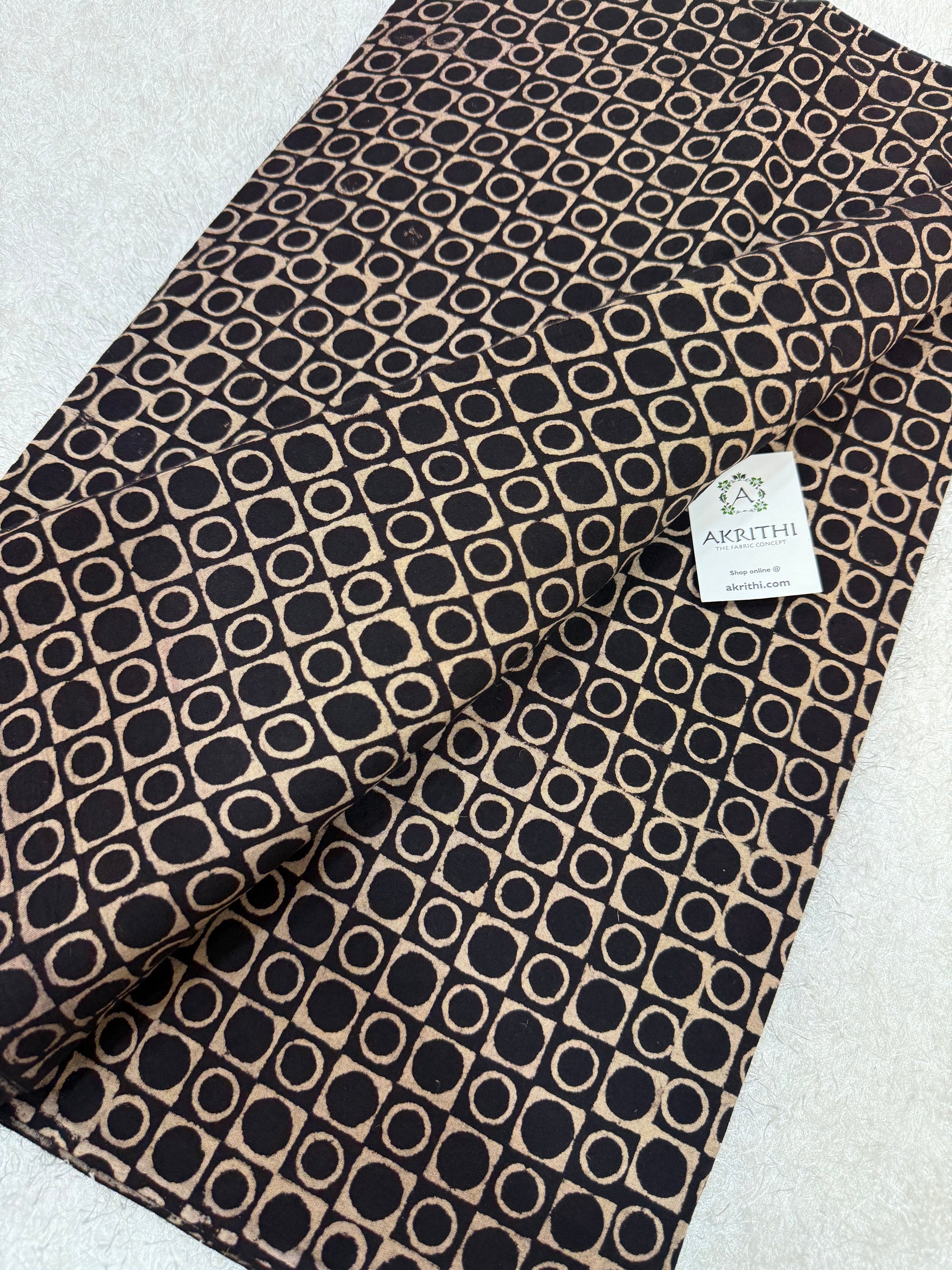 Vegetable dyed Hand block cotton fabric