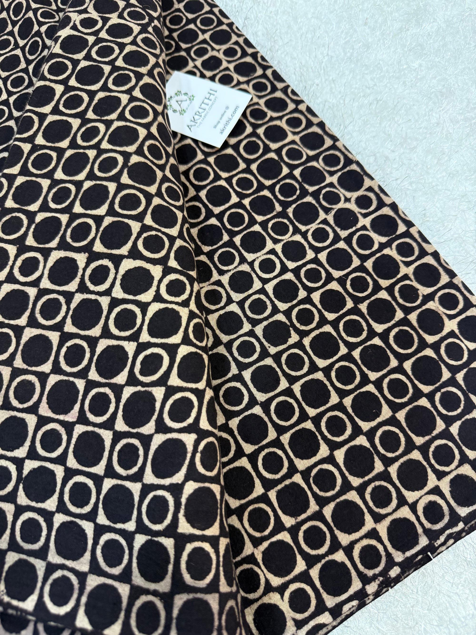 Vegetable dyed Hand block cotton fabric