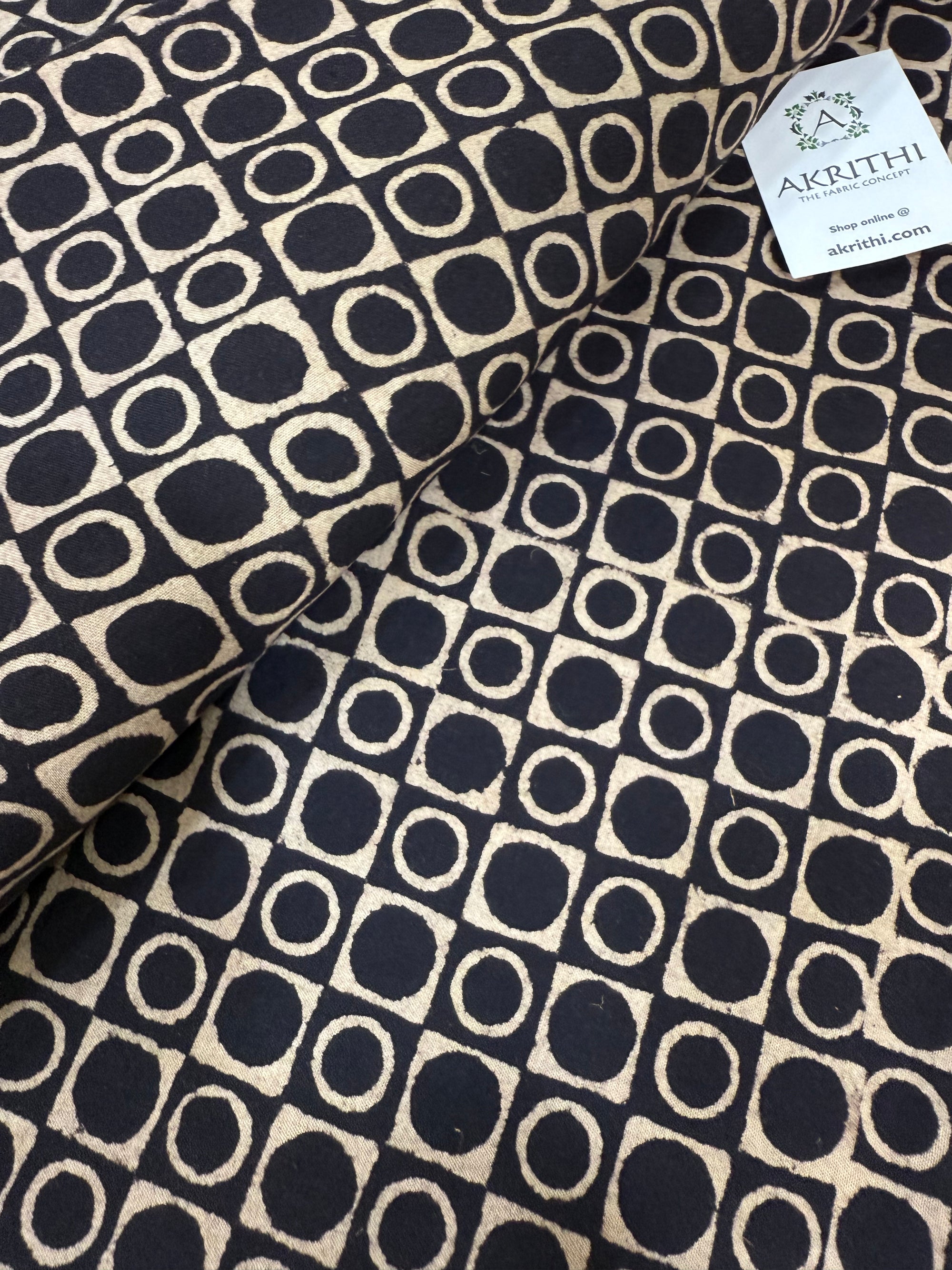 Vegetable dyed Hand block cotton fabric