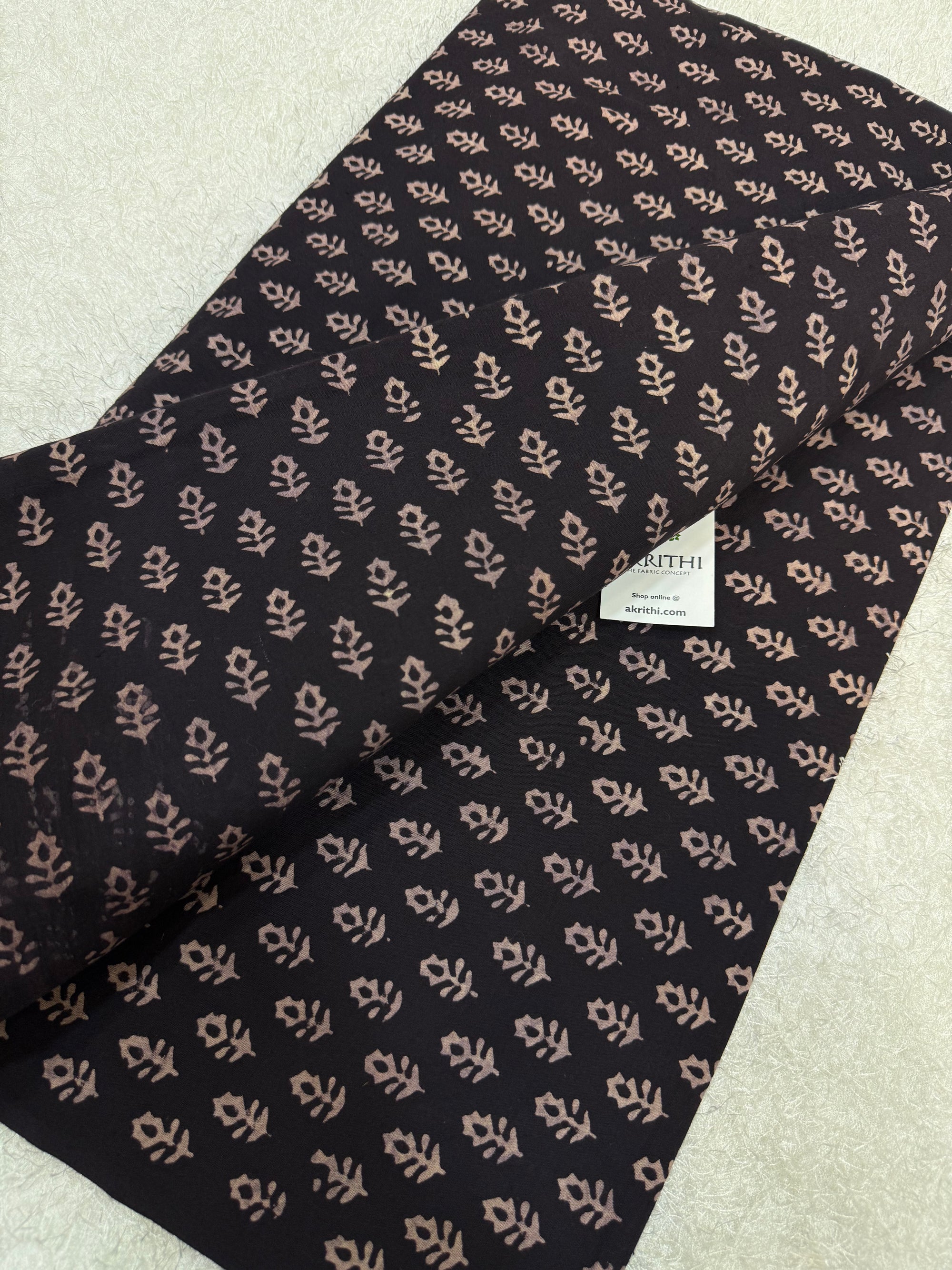 Vegetable dyed Hand block cotton fabric