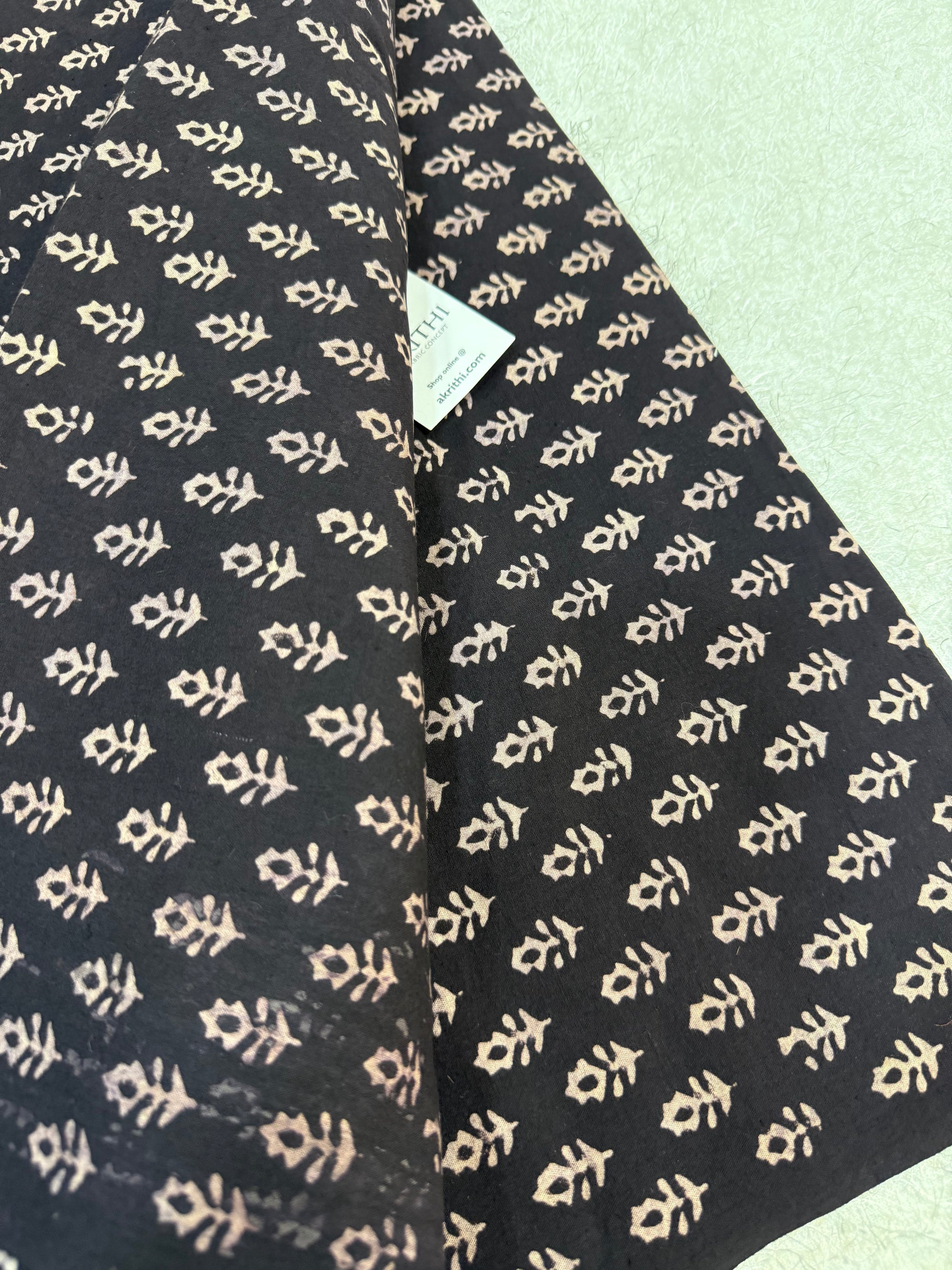 Vegetable dyed Hand block cotton fabric