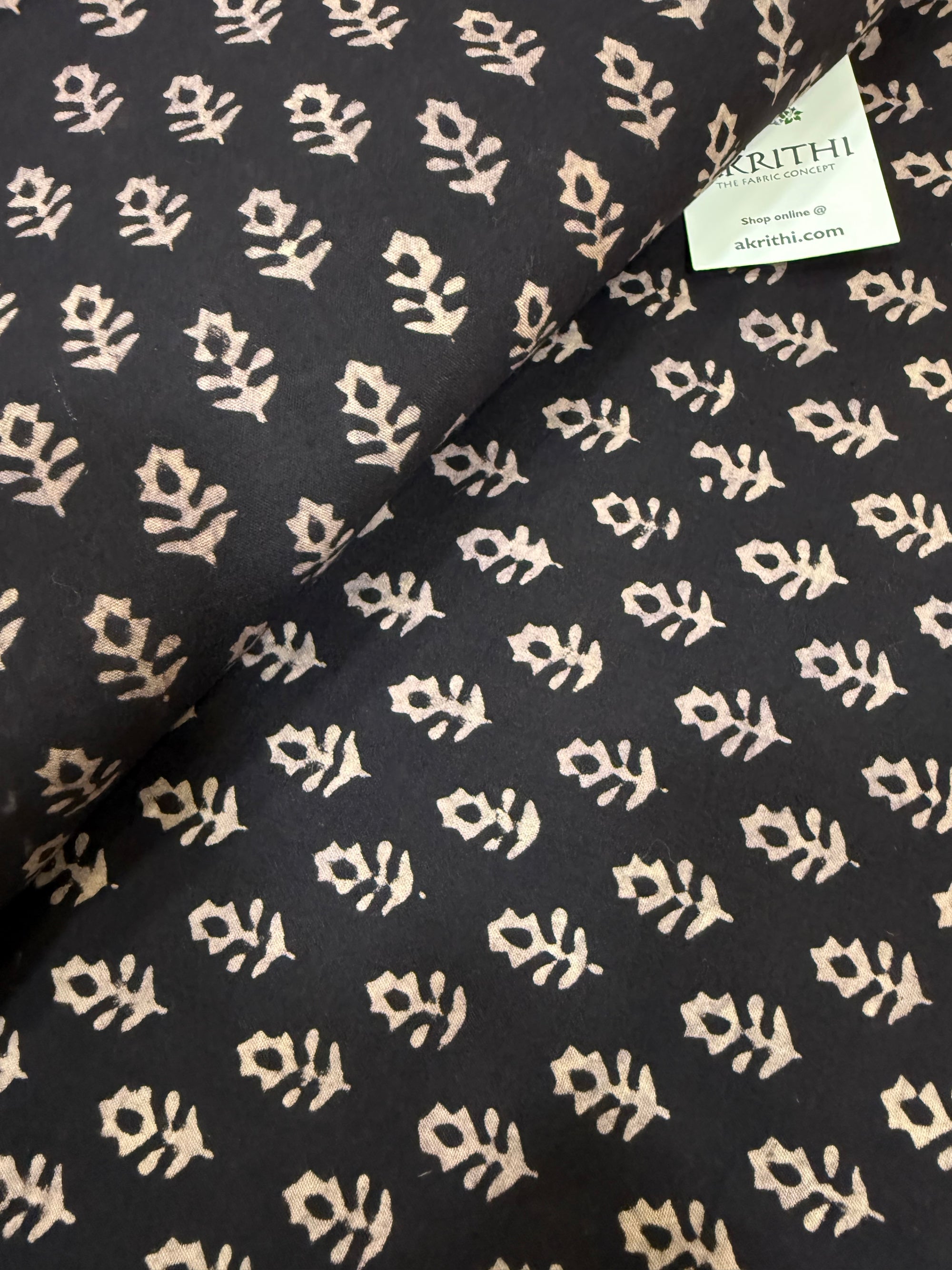 Vegetable dyed Hand block cotton fabric